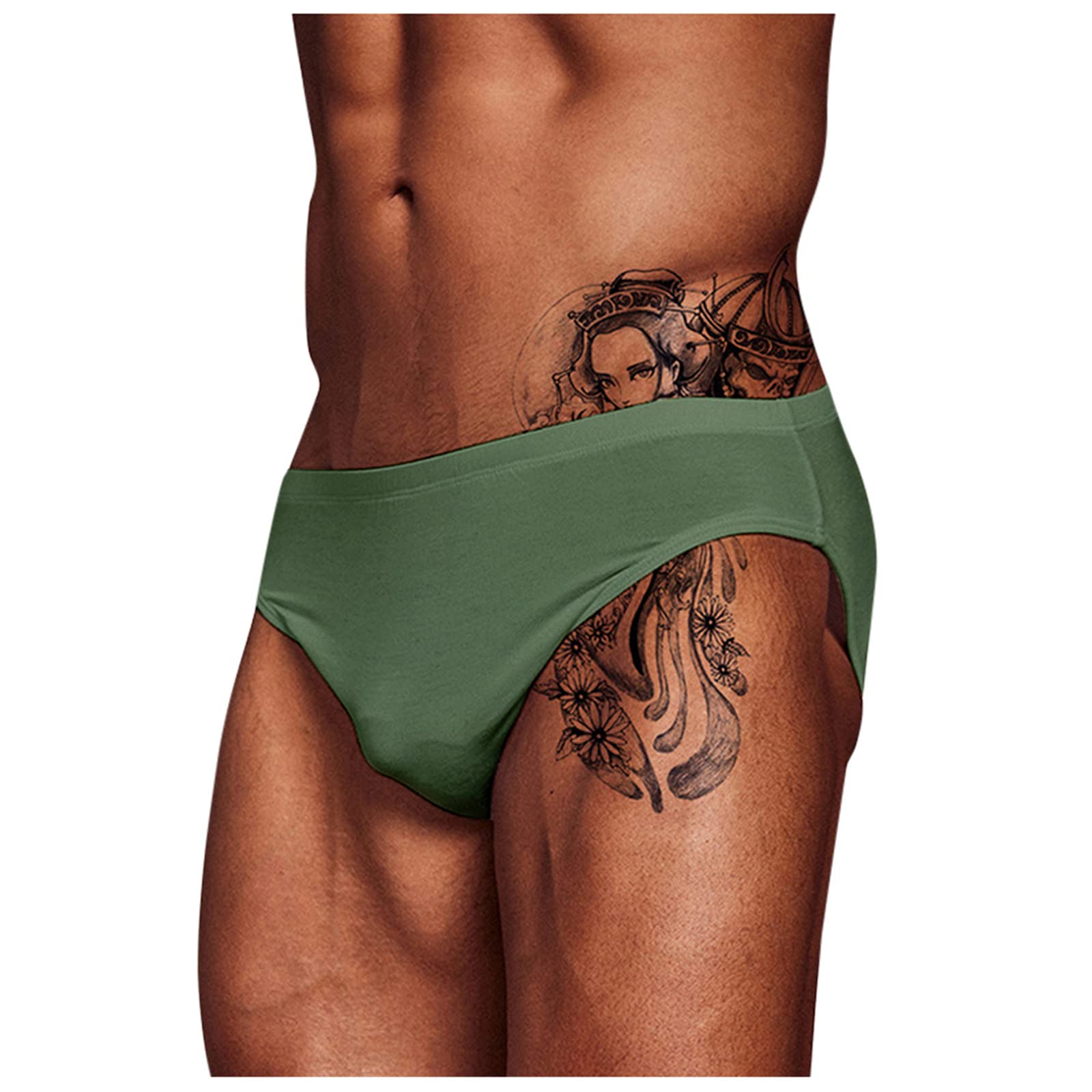 Breathable Men's Cotton Briefs Underwear - Solid Color Comfortable Boxer Shorts for Everyday Wear & Active Lifestyles
