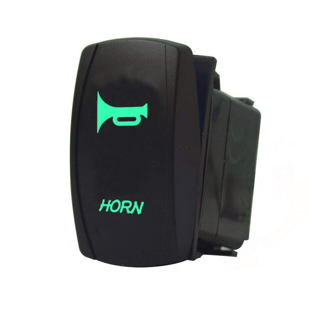 ESUPPORT 12V 20A Rocker Toggle Switch with Green LED - Momentary 5-Pin Car Motor Switch for Horn, Lights & Speakers | Perfect for Automotive, Marine & DIY Electrical Projects