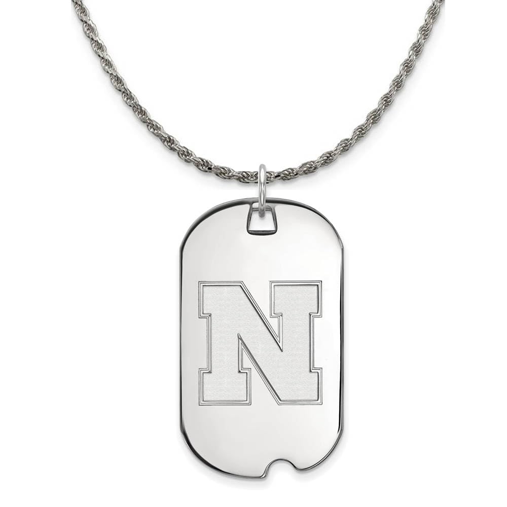 Black Bow Nebraska Dog Tag Necklace for Large Dogs - Pet Fashion Accessory