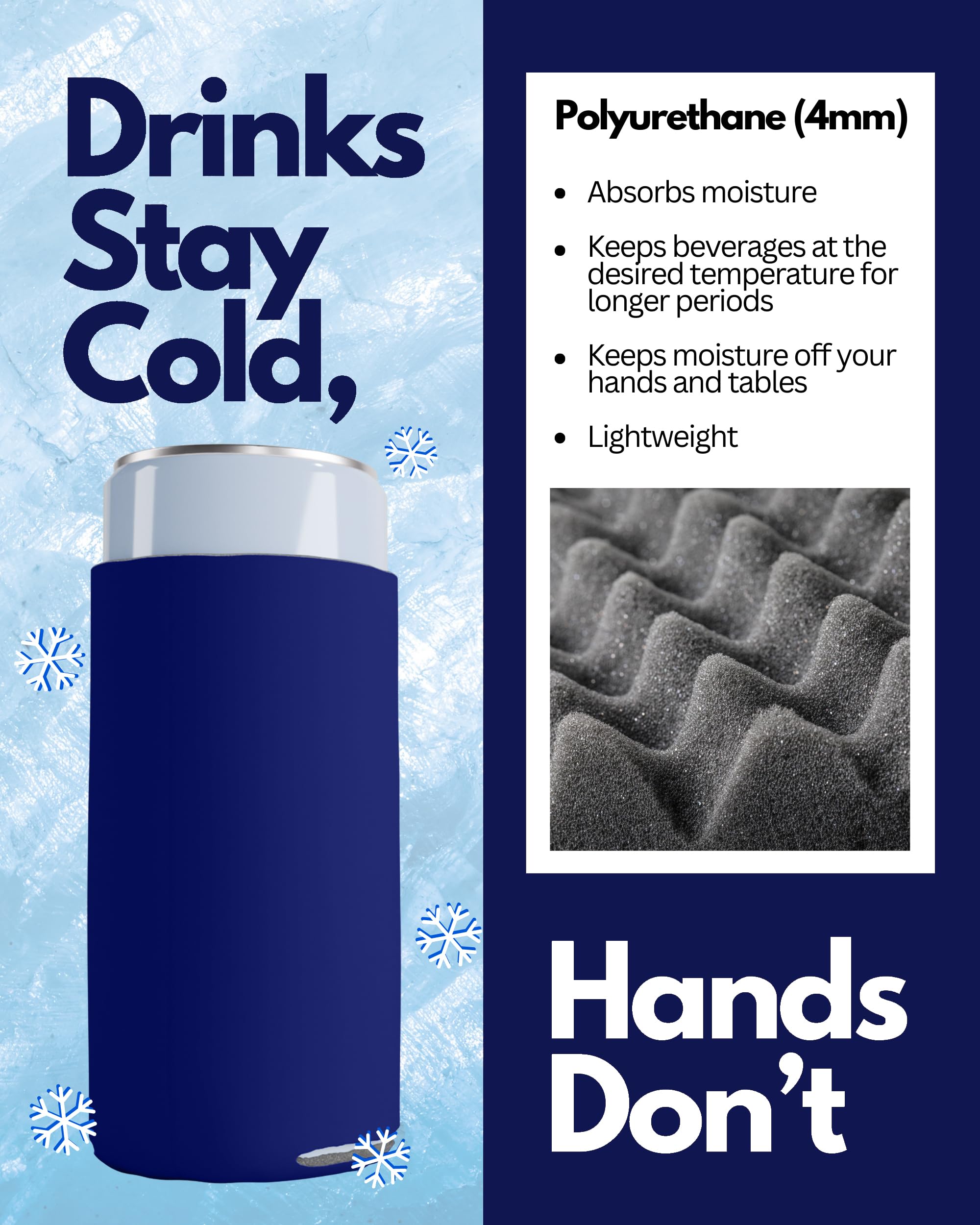 200 Pack Navy Blue Blank Slim Can Cooler Sleeves | Customizable Sublimation Coolers for Beer Bottles & 12oz Tall Cans | Skinny Insulated Drink Sleeves for Parties, BBQs, and Outdoor Events