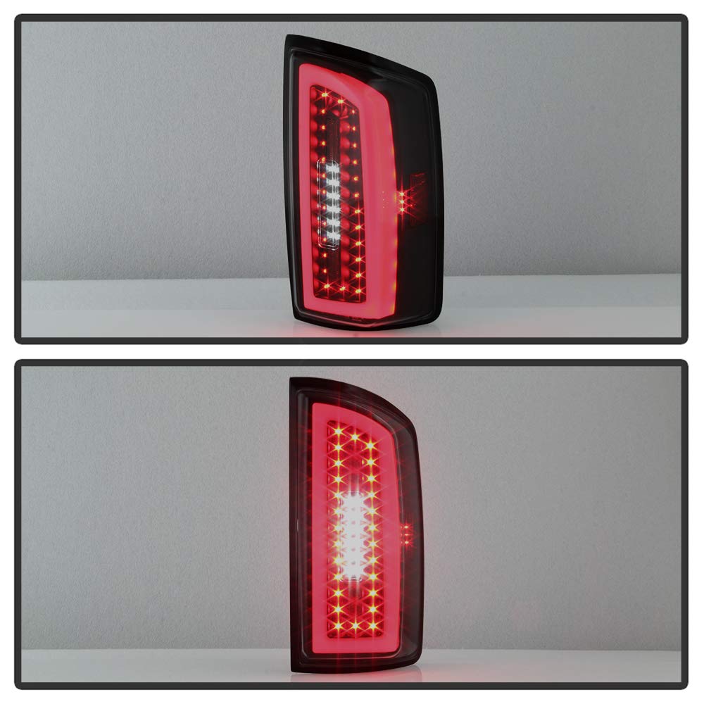 ACANII LED Tail Lights for 2007-2008 Dodge Ram 1500/2500/3500 - Black Housing with Smoke Lens - Left & Right Pair - Upgrade Your Truck's Style & Visibility for Night Driving & Off-Road Adventures