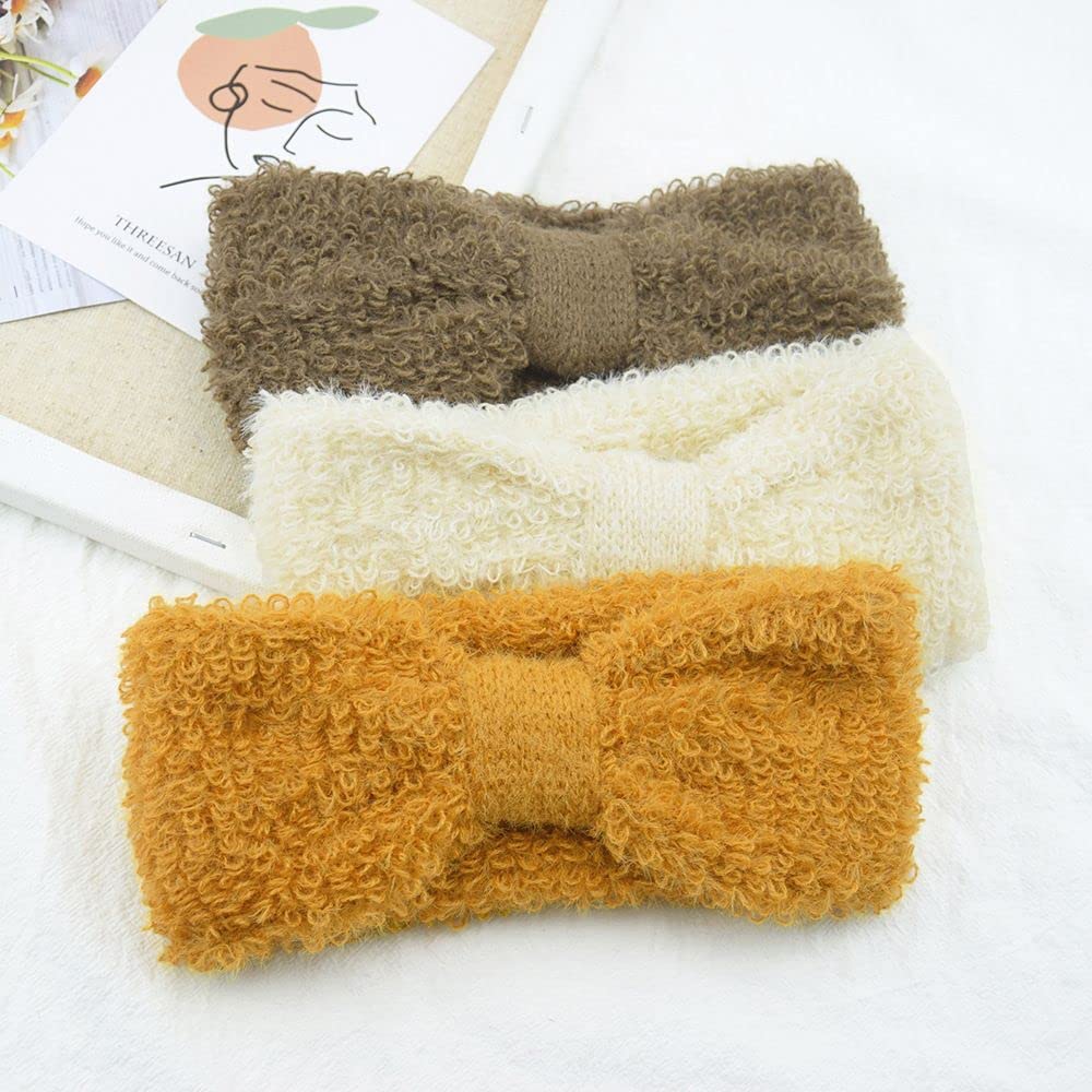 Stylish Knotted Crochet Turban Headband - Soft Plush Winter Hair Accessories for Women (Red) | Perfect for Cold Weather, Outdoor Activities & Fashionable Outfits