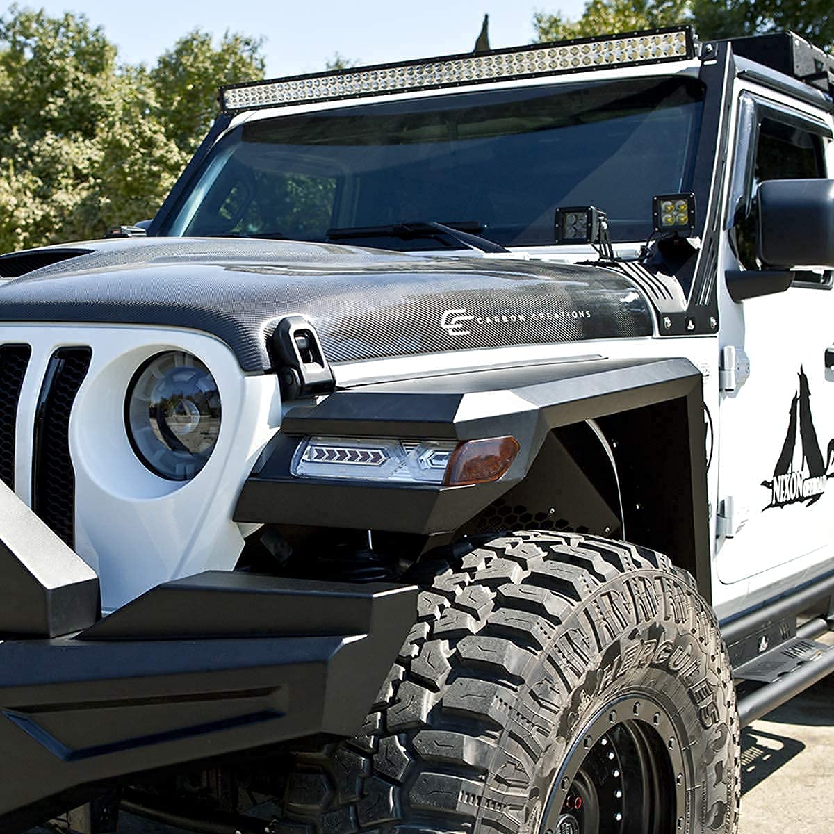NIXON OFFROAD Front Fender Flares for Jeep Wrangler JL (2018-2025) - Heavy Duty Matte Black Wheel Arch Covers for Off-Road & Adventure Driving