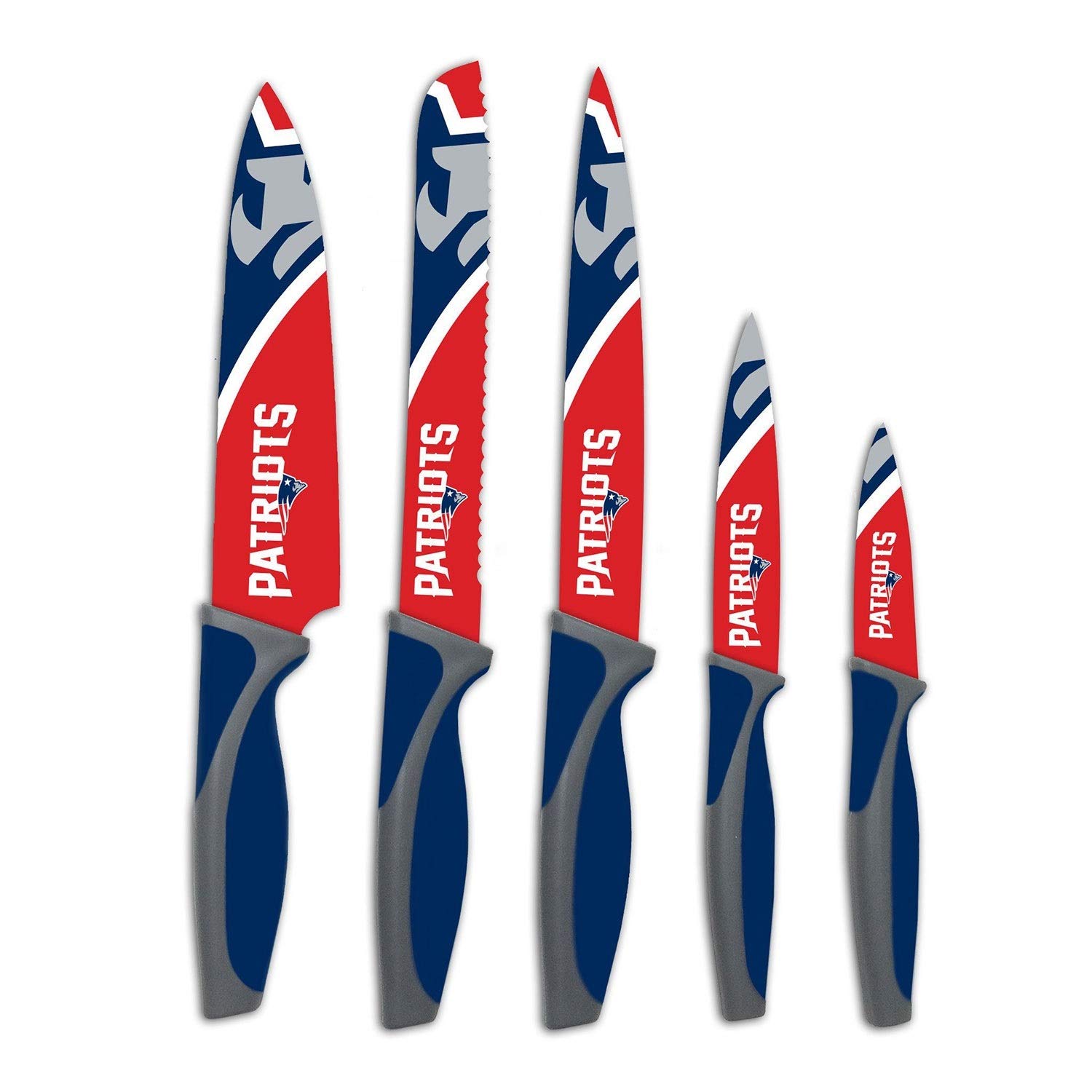 Premium NFL New England Patriots Themed Kitchen Knife Set - Officially Licensed Cutlery for Patriots Fans - Perfect for Game Day Cooking, Tailgating & Home Decor
