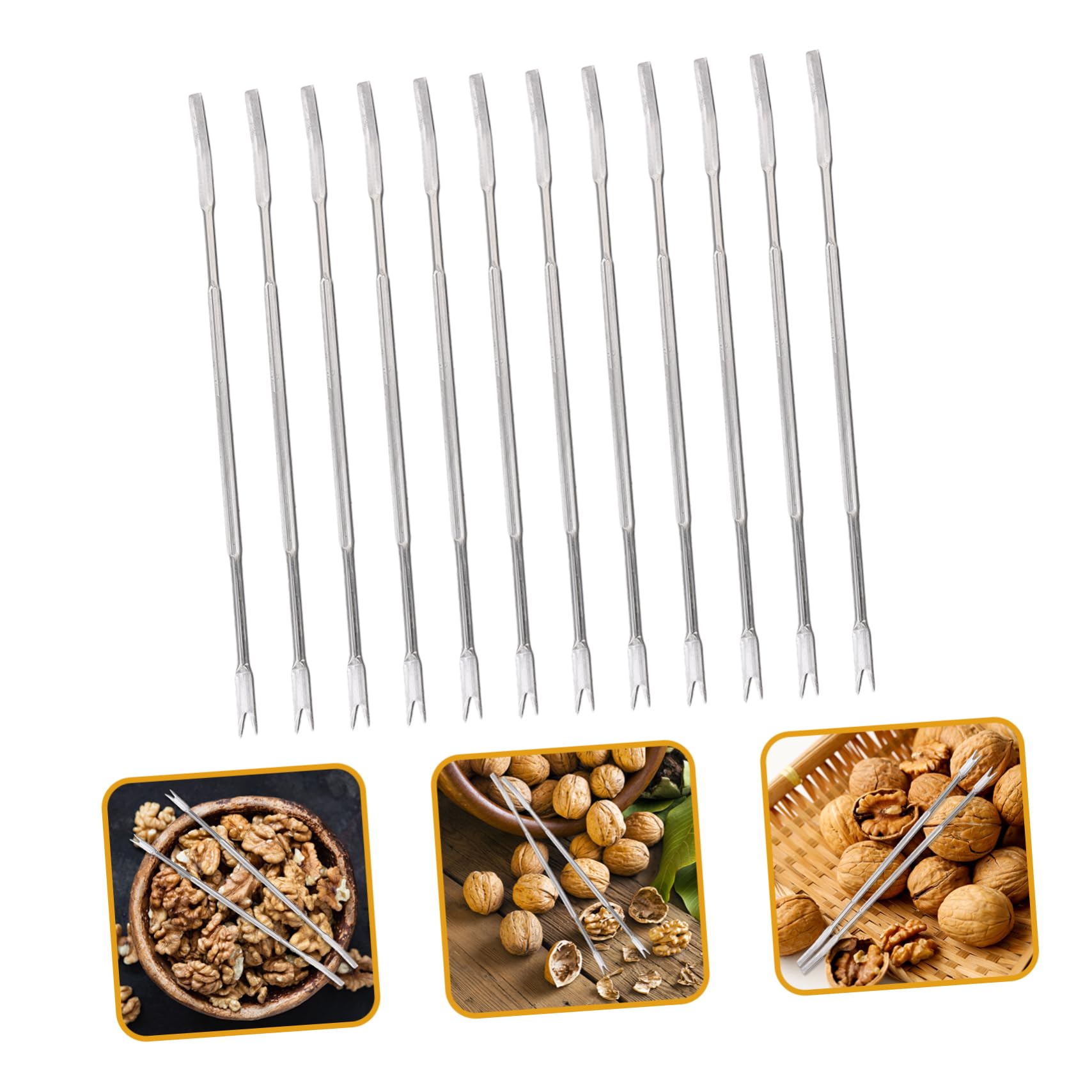 12-Piece Crab Fork Set - Stainless Steel Seafood Tools for Lobster, Crab Legs, Shellfish & Nuts | Includes Mini Forks, Crackers & Picks | Perfect for Appetizers, Escargot, Pickles & Seafood Parties