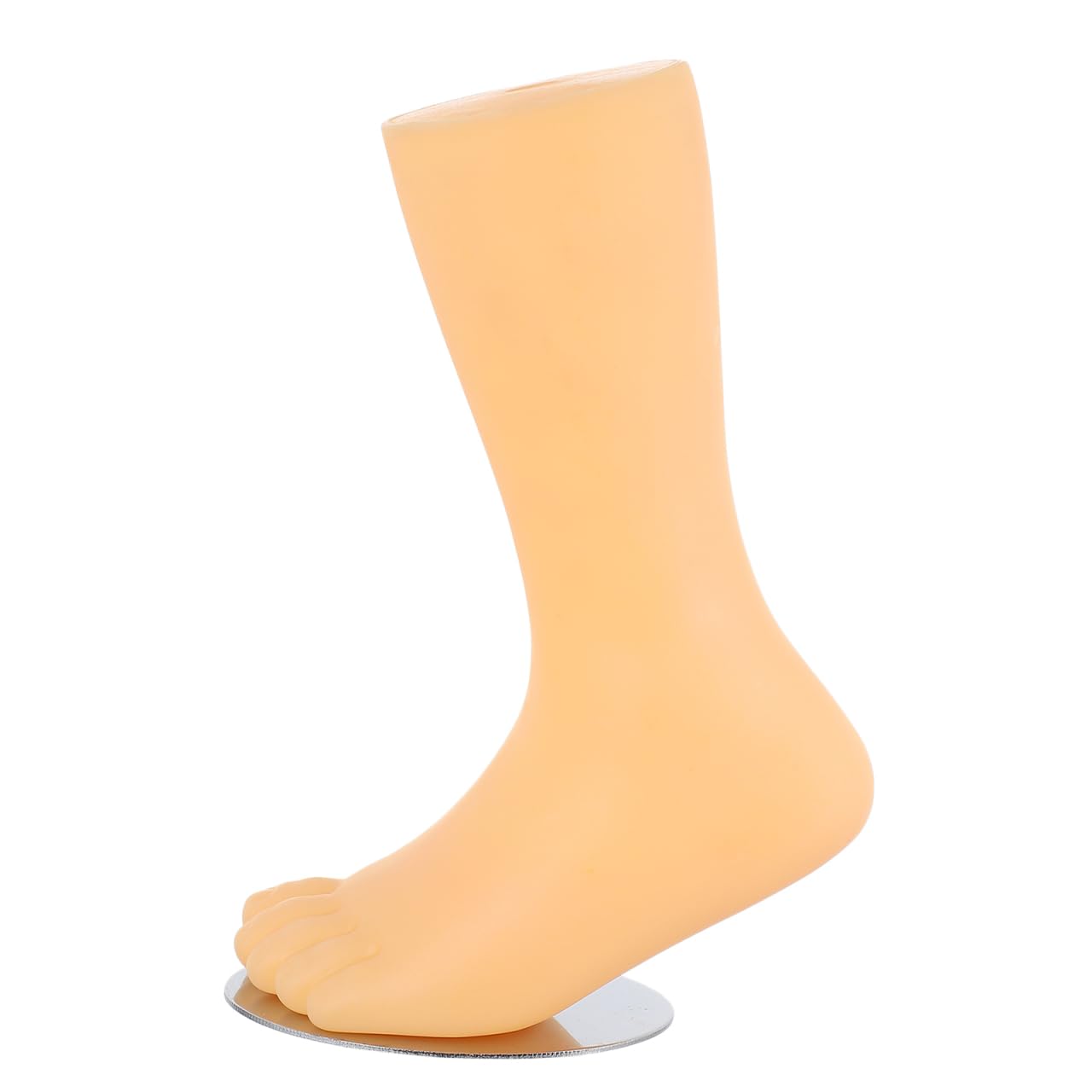 Small Plastic Mannequin Foot Display Stand with Magnetic Base - Kids Sock Model (1-2 Years) for Retail Store & Photography Display