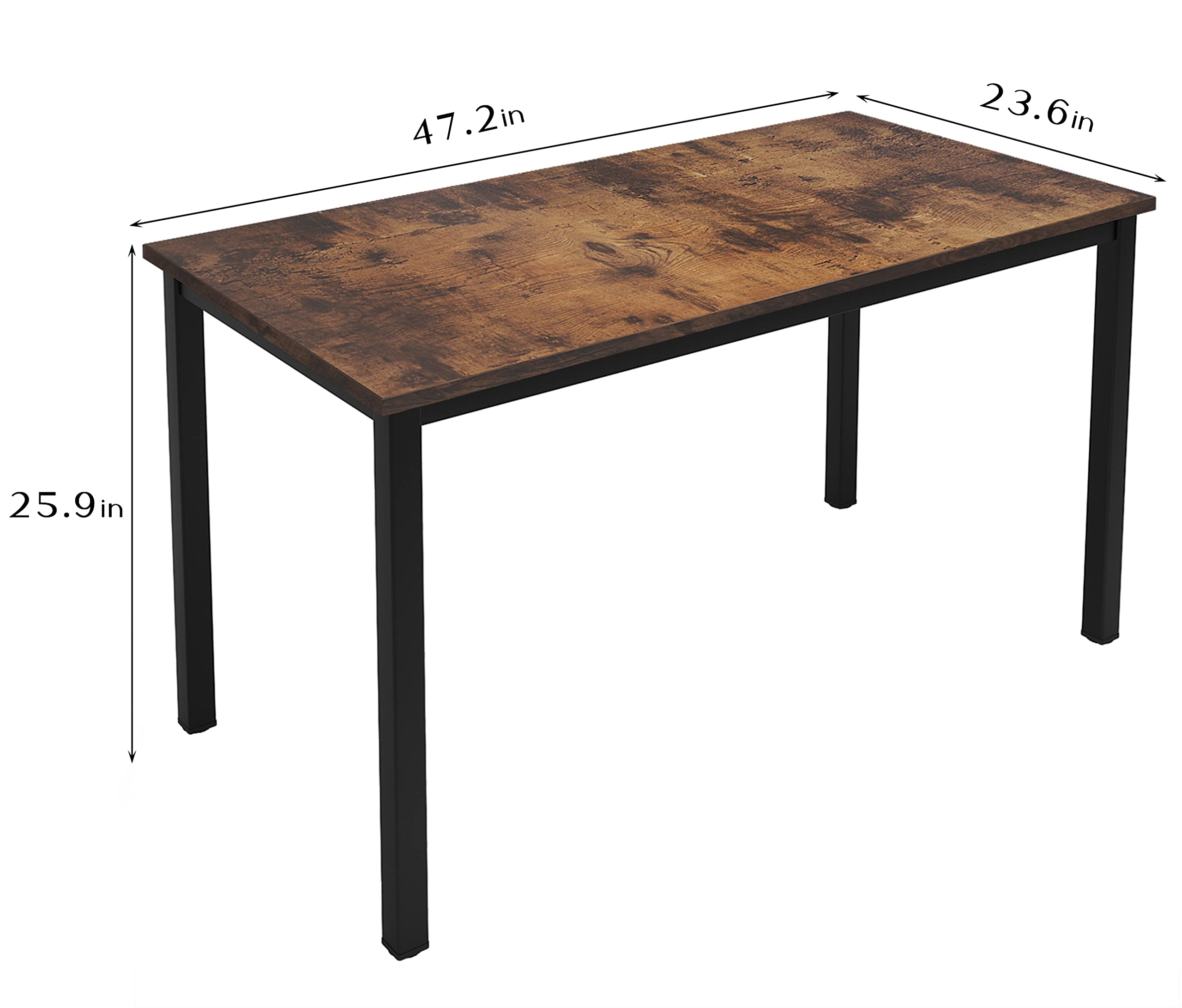 SogesFurniture 47.2 Inch Home Office Desk - Sturdy Computer Desk for Work & Gaming, Writing Workstation with Large Surface, Brown - Perfect for Small Spaces & Remote Work
