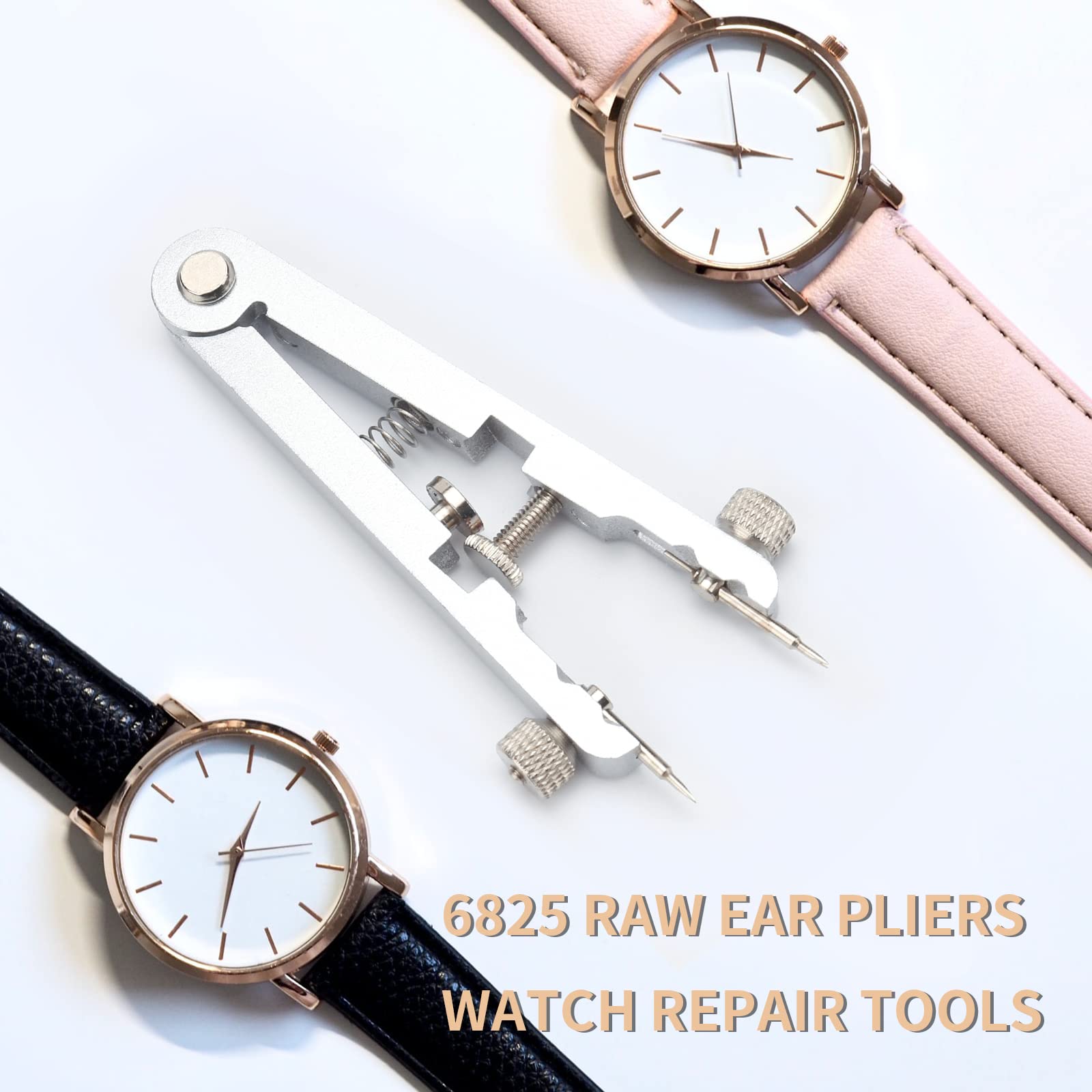 Watch Spring Bar Pliers Tool Kit with 8 Durable Tips Pins, Professional Spring Bar Tweezers for Bracelet Strap Band Removal & Link Adjustment - Ideal for Watch Repair, Maintenance & DIY Jewelry Projects