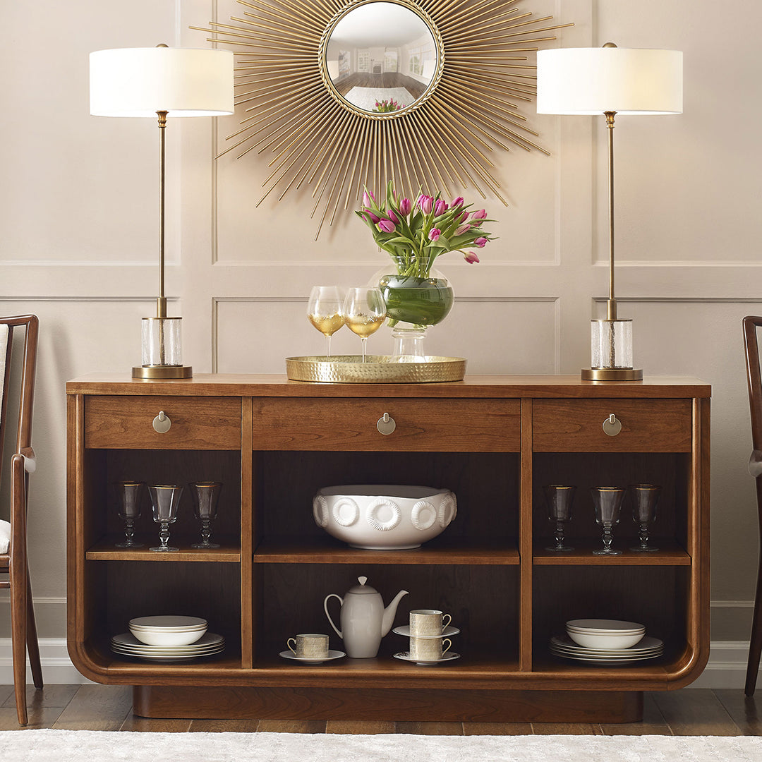 Martine Sideboard - Modern Wood Buffet Cabinet with 2 Doors & 3 Drawers for Dining Room Storage | Stylish Entryway Console Table for Hallway & Living Room Organization