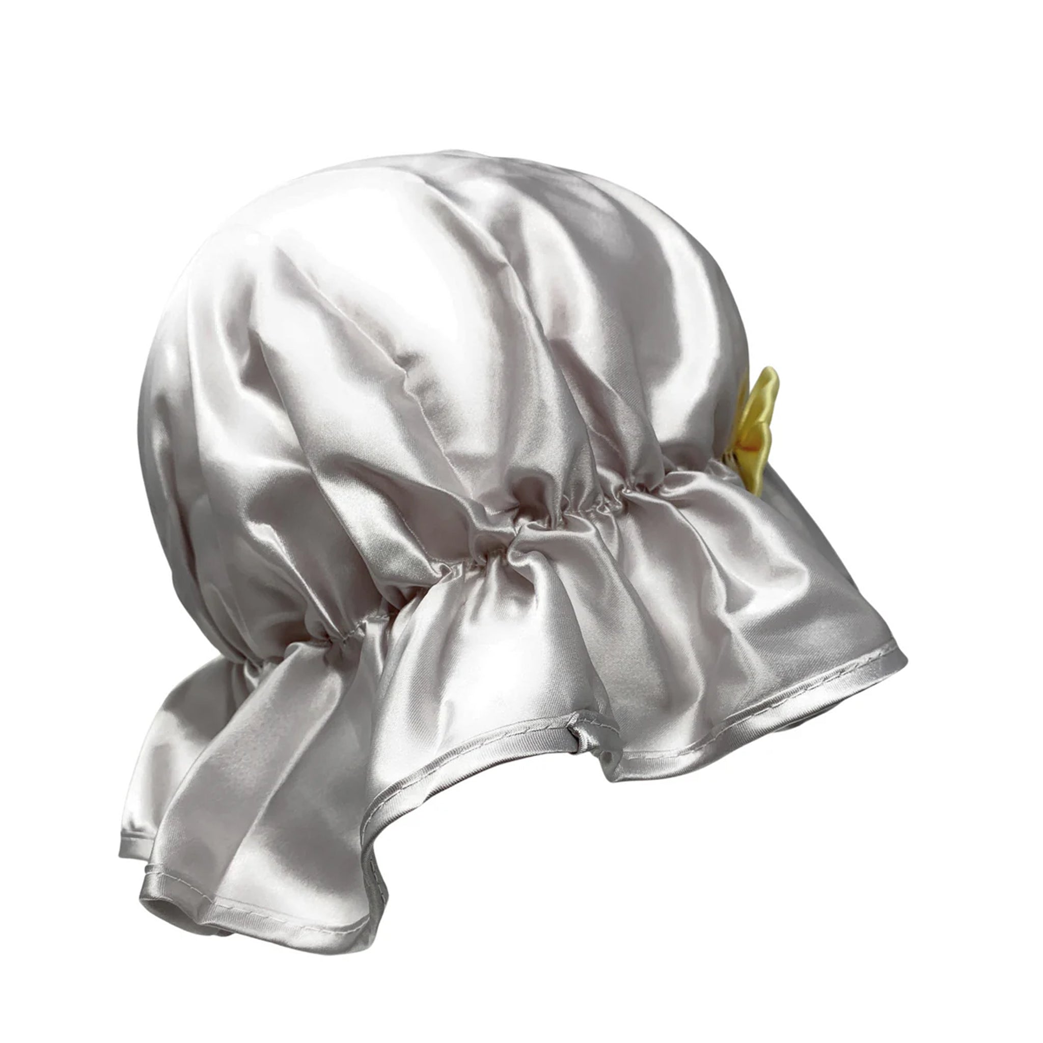 Kingsley Silky Satin Night Cap for Women - Soft Sleep Bonnet for Hair Protection & Comfort - Silver Sleeping Hat for Curly, Natural, and Damaged Hair - Perfect for Nighttime, Travel, and Salon Use