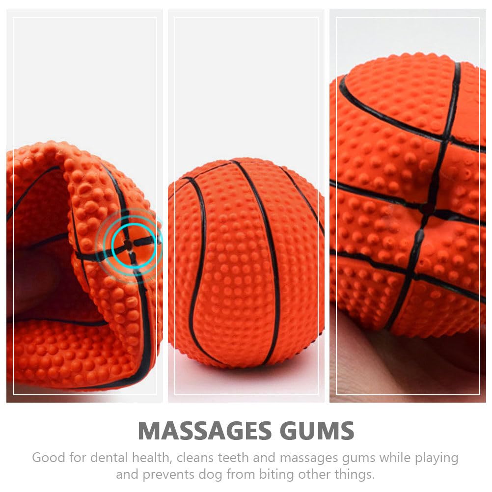 Durable Squeaky Basketball Dog Chew Toy - Interactive Pet Molar Toy for Teeth Cleaning & Playtime - Perfect for Fetch, Training & Indoor/Outdoor Play