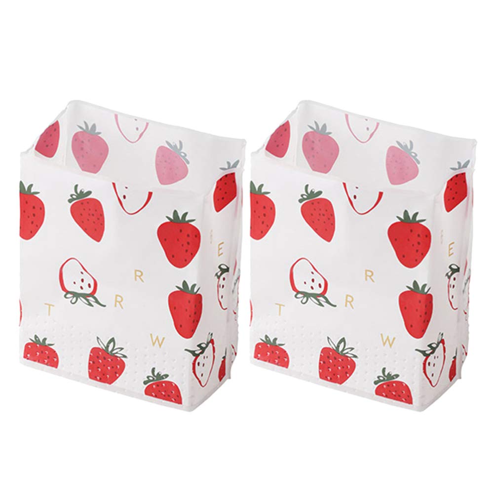 Foldable Sink Strainer 40pcs - Self-standing Mesh Bags for Kitchen & Bathroom Waste (Strawberry) - Easy Drain Cleaning