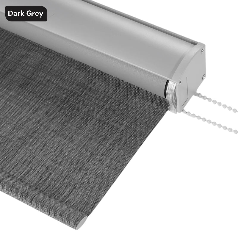 Blackout Roller Shades with Cassette - Alyssa Cotton Linen Window Blinds for Bedroom & Living Room - Light Blocking, Privacy, and UV Protection