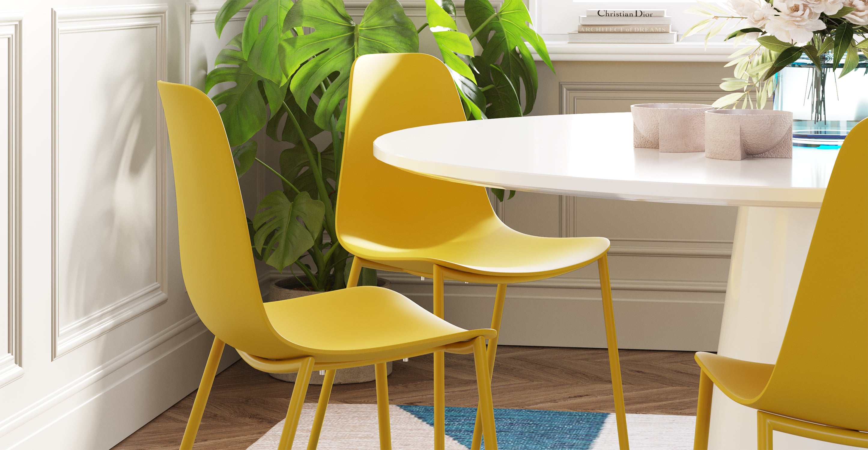 Isla Dining Chair - Modern Wooden Dining Room Chairs Set of 2, Comfortable Upholstered Seat with Sturdy Metal Legs - Perfect for Kitchen, Dining Room, Breakfast Nook & Home Decor