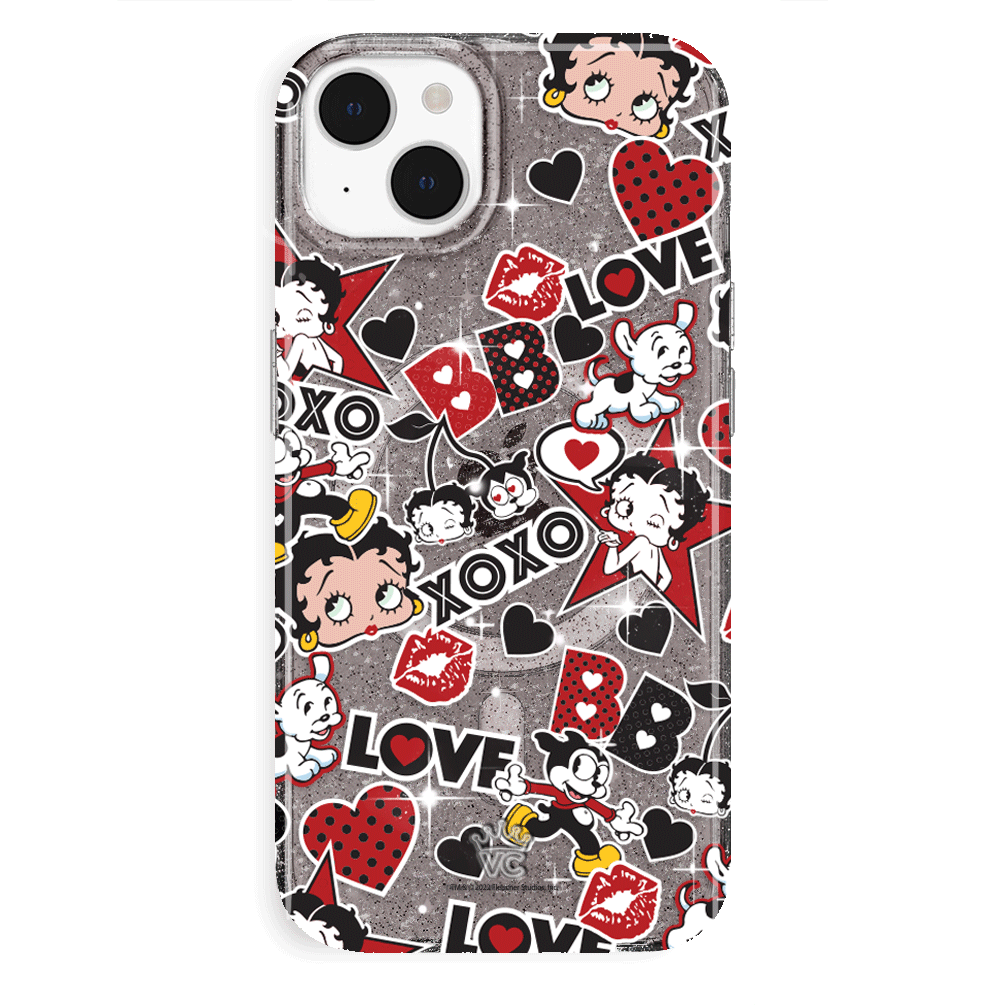 Betty Boop Glitter iPhone Case - Stylish & Protective Phone Cover for iPhone 13/14/15 Pro Max, Sparkly Fashion Accessory - Perfect for Parties, Daily Use & Gift Giving