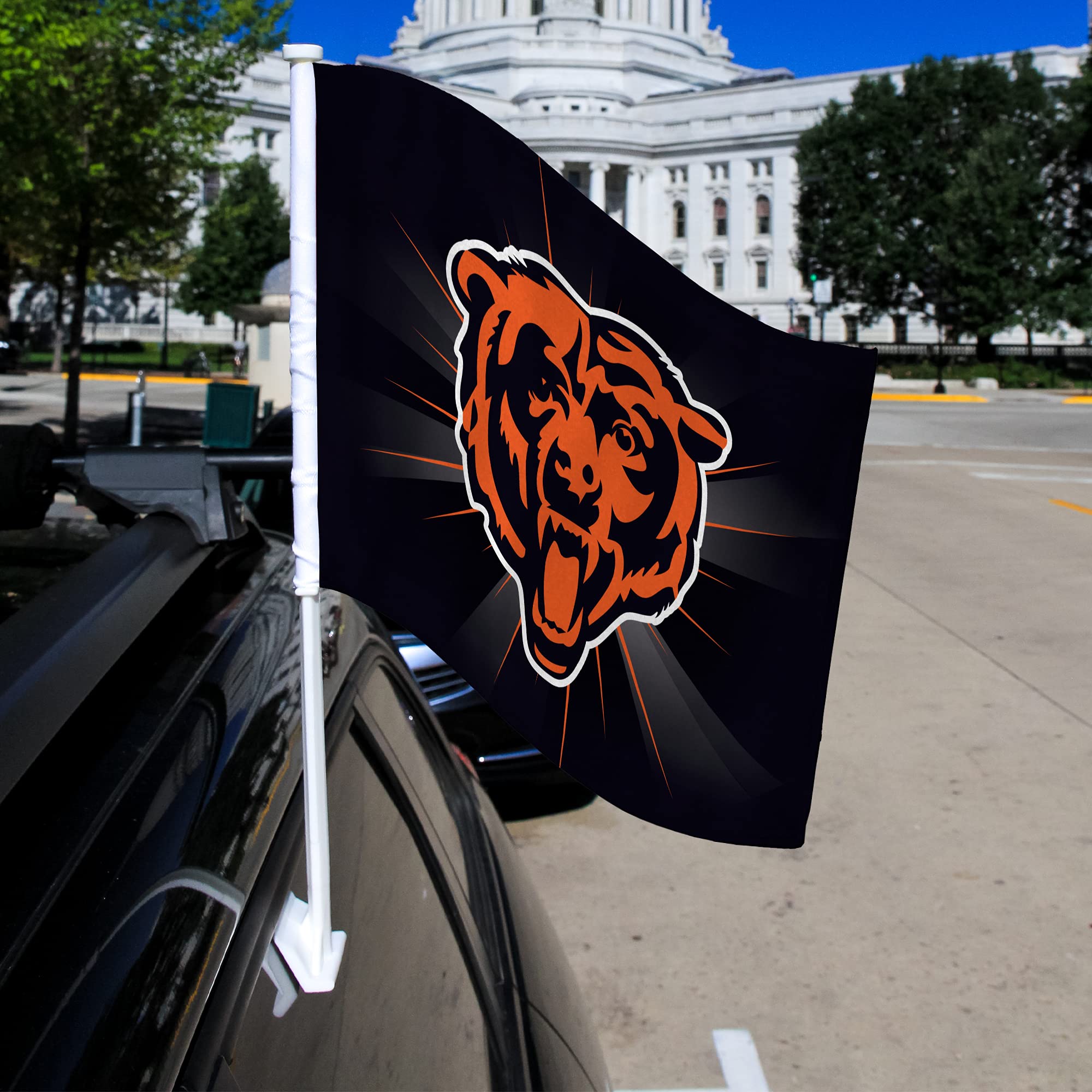 NFL Car Flag Double Sided - Officially Licensed Team Logo - Durable Polyester Car Accessory for Game Day Tailgating & Road Trips
