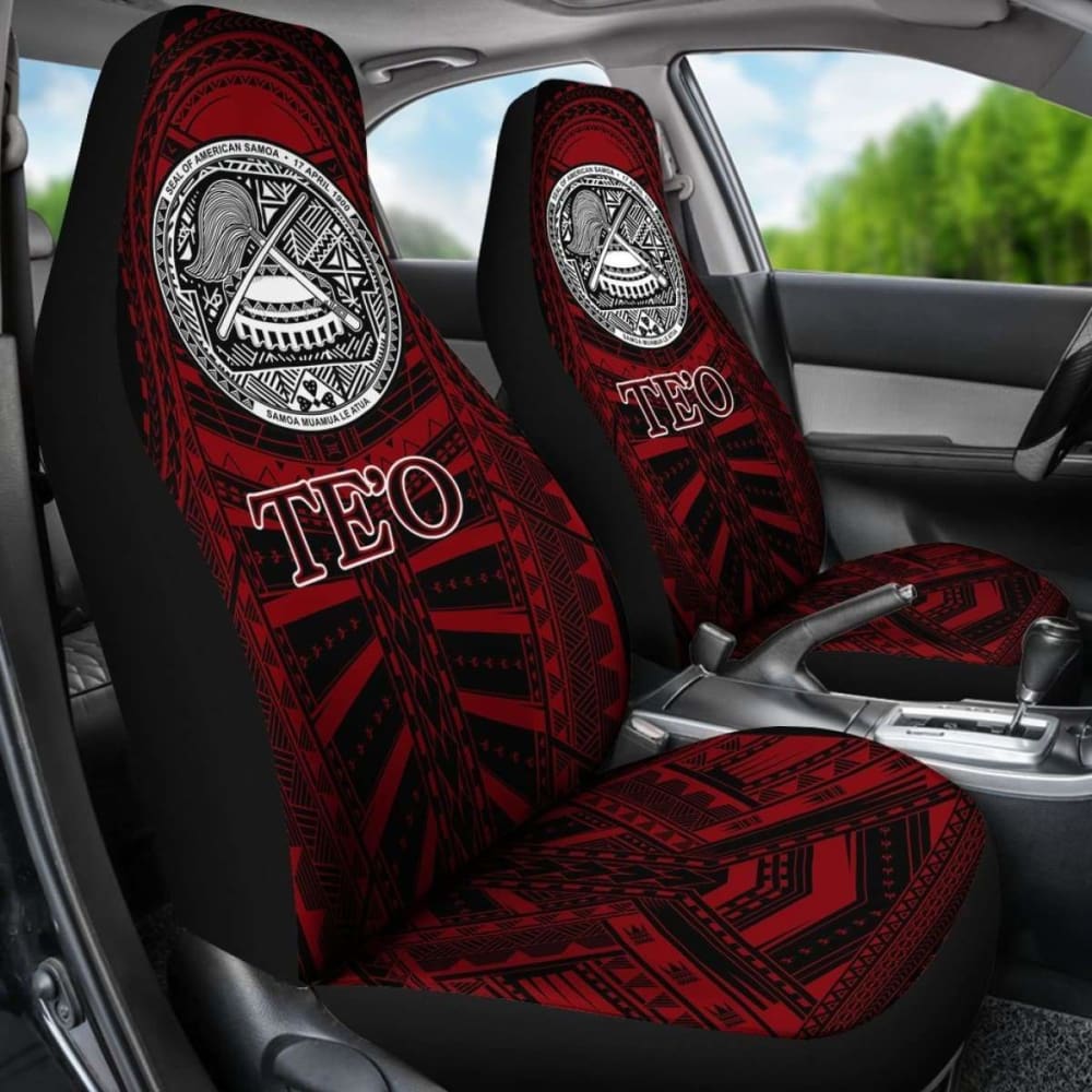 Premium American Samoa Te'O Polynesian Car Seat Covers - Breathable & Durable Auto Accessories for Cars, Trucks & SUVs - Perfect for Road Trips, Daily Commutes & Tropical Style Upgrade