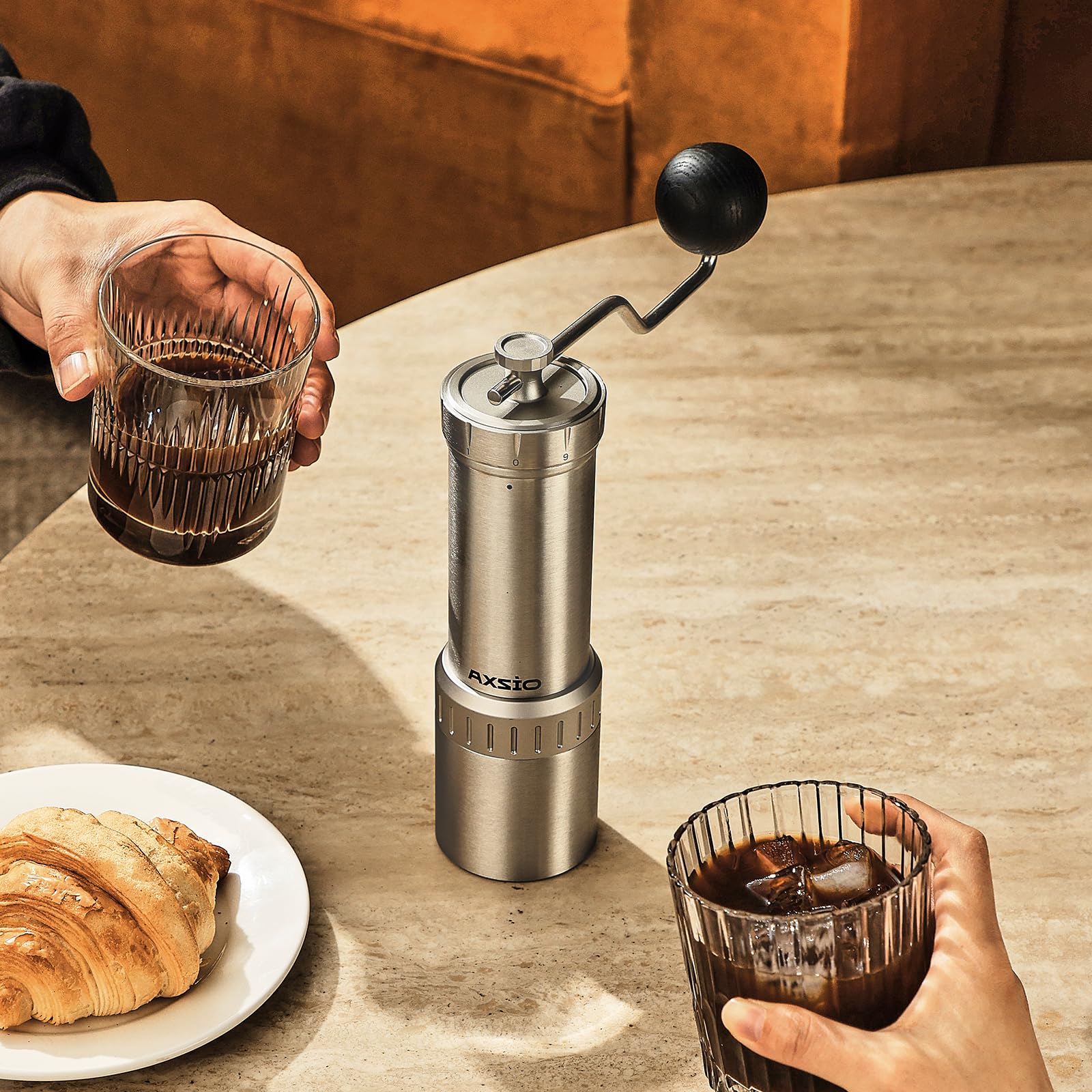Premium Manual Coffee Grinder - Stainless Steel Conical Burr, Adjustable Coarseness, 35g Capacity for Espresso, French Press & Pour Over | Perfect for Home, Office & Travel Coffee Brewing