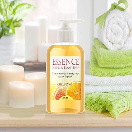 Deluvia Organic Aloe & Vitamin E Hand Soap and Body Wash with Rosemary Extract & Citrus Essential Oils - Refreshing Citrus Zing Scent for Daily Hand Cleansing & Body Wash | Perfect for Home, Gym & Travel Use