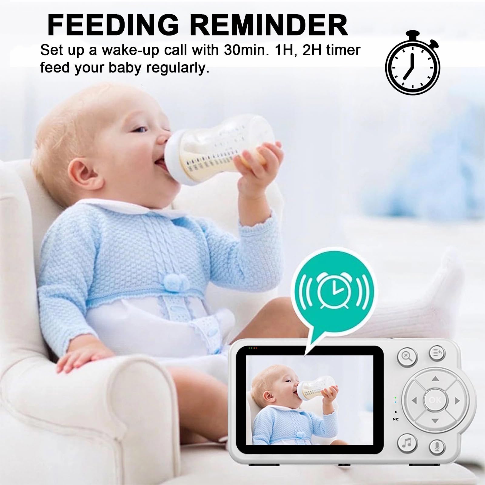 Wireless Video Baby Monitor with HD Camera & Two-Way Audio - No WiFi Baby Monitor with 2.8