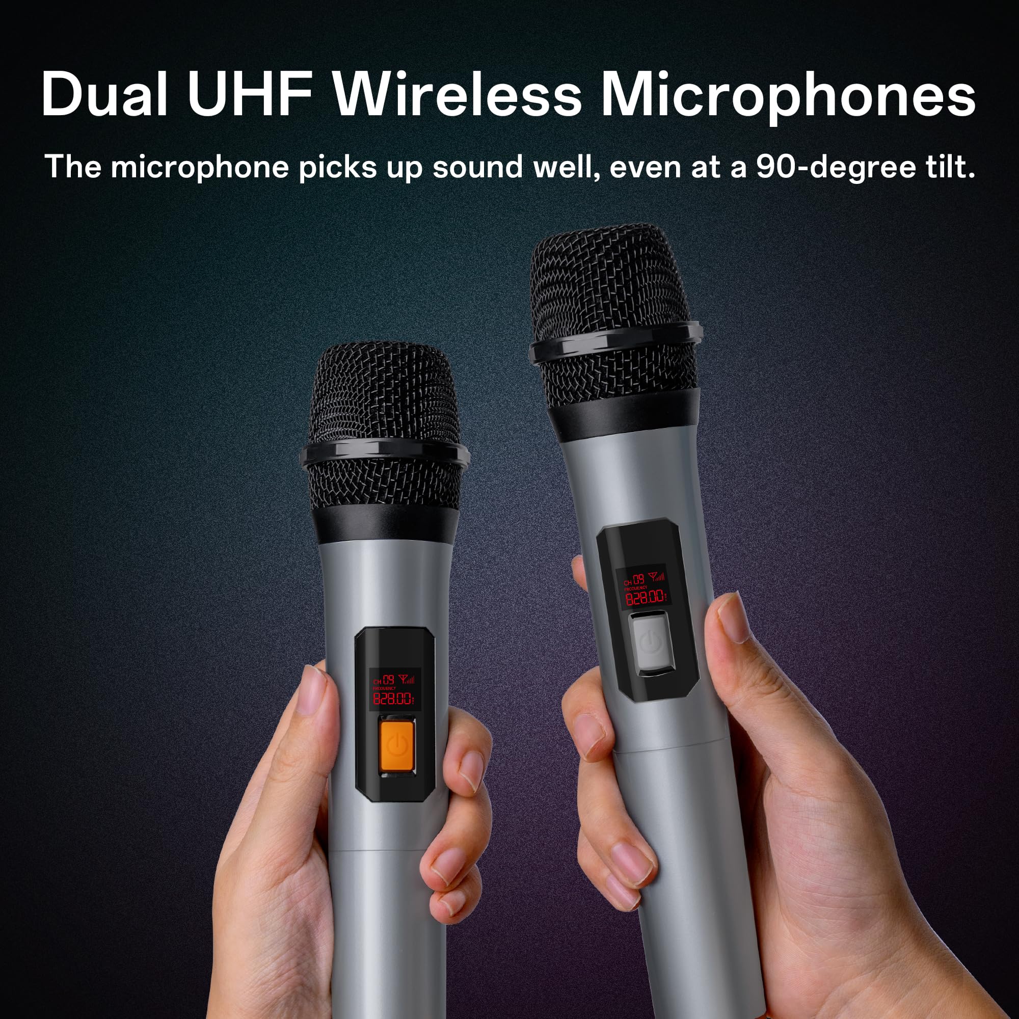Portable Bluetooth Karaoke Machine with 2 Wireless Microphones, LED Lights, Sound Effects & EQ - AUX/USB/TF/TWS Support for Home, Outdoor & Party Singing | Perfect for Family Gatherings, Camping & Birthday Celebrations