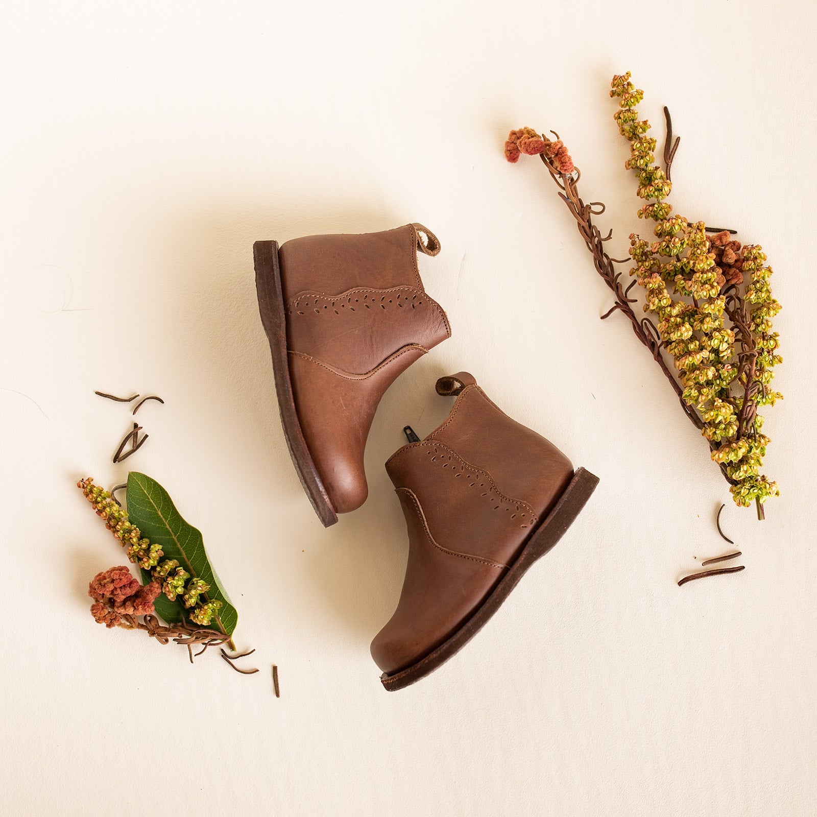 Ophelia Children's Leather Boots for Girls - Comfortable & Stylish Espresso Brown Ankle Boots - Perfect for School, Playdates & Outdoor Adventures