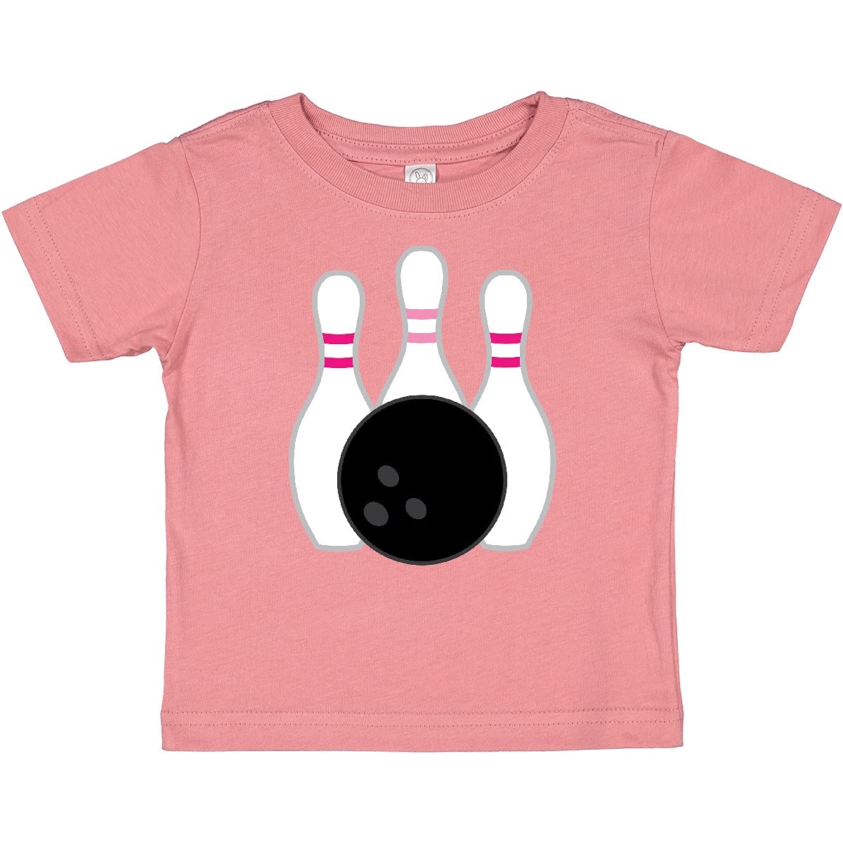 Inktastic Pink Bowling Pins Graphic Baby T-Shirt - Soft Cotton Cute Infant Bodysuit for Bowling Fans, Baby Showers & Casual Outings