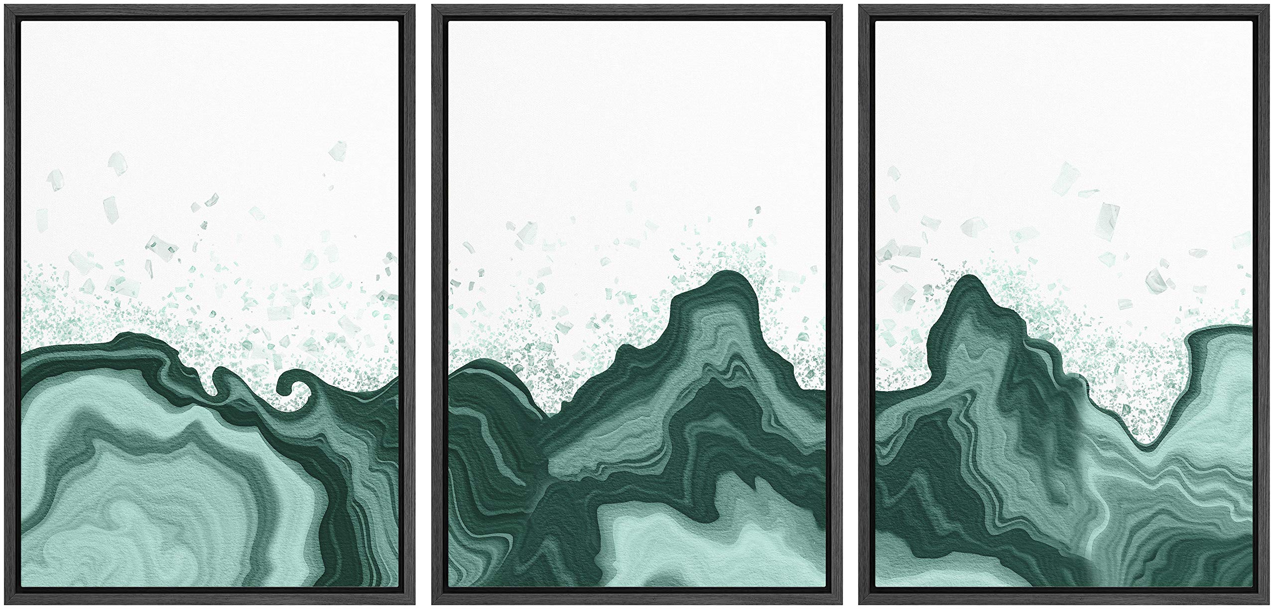 Abstract Watercolor Painting Framed Canvas Wall Art Set - 3 Piece 24