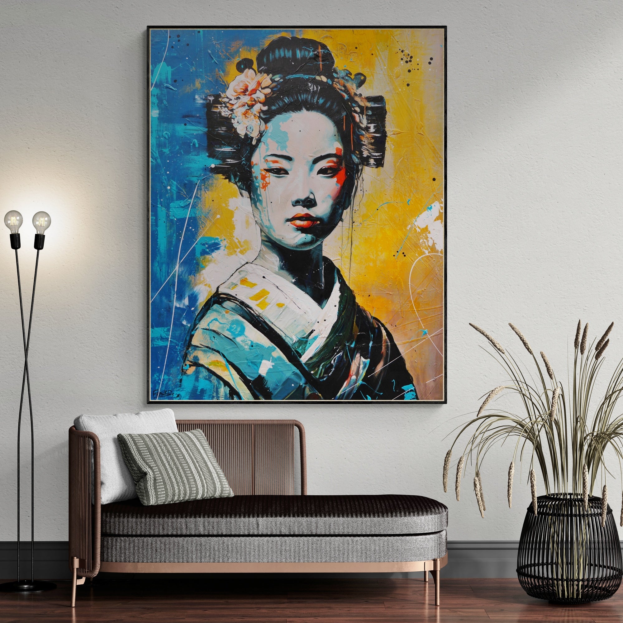 Brave and Beautiful Abstract Textured Framed Painting - 47