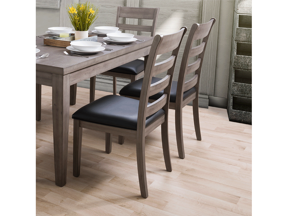 Modern Grey Wooden Dining Chairs Set of 2 - Solid Wood Kitchen Chairs with Cushion - Perfect for Dining Room, Kitchen, Breakfast Nook & Small Spaces