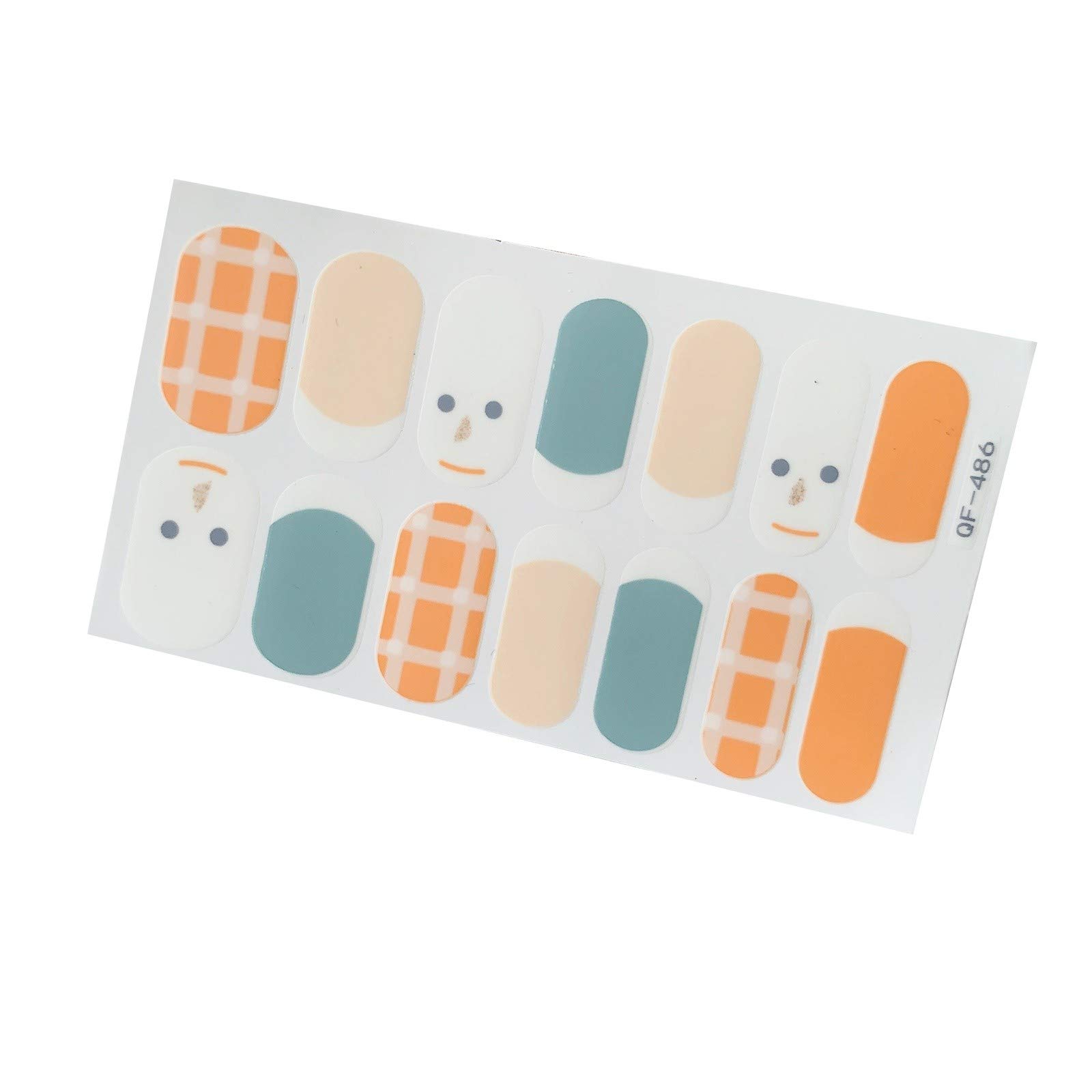 Frosted Nail Stickers - Color Crystals & Gold Art for Nail Decoration