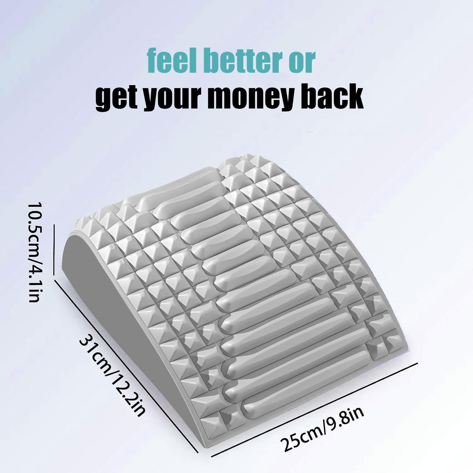 Premium Back Stretcher for Pain Relief - Adjustable Lumbar Support for Neck, Lower Back Pain, Herniated Disc, Sciatica & Scoliosis | Ergonomic Spine Board for Home & Office Use (Grey)