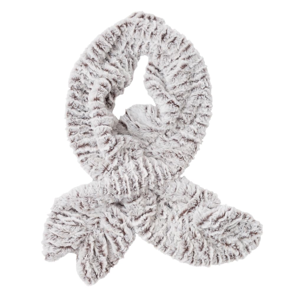 Women's Faux Fur Ruched Pull-Through Scarf Neck Warmer - Soft Winter Accessory for Cold Weather, Outdoor Activities & Fashion Layering
