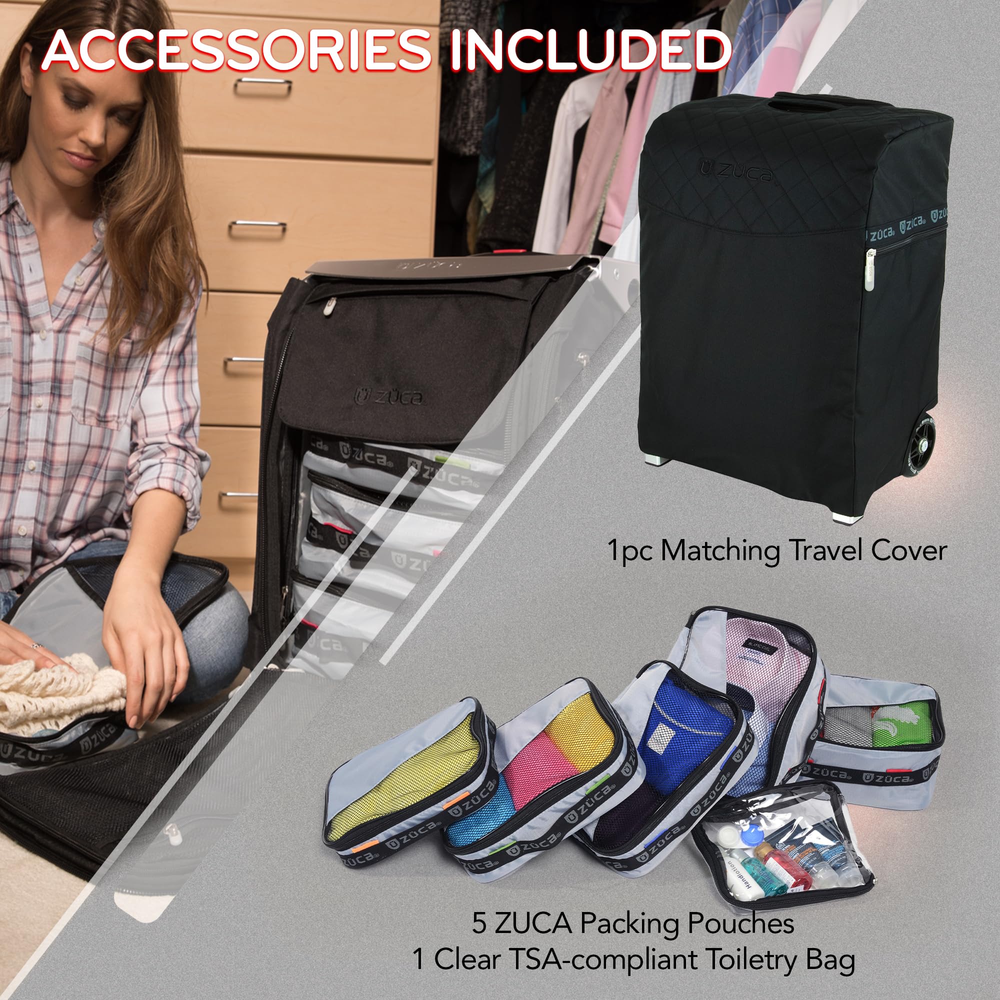 ZUCA Navigator 20-Inch Carry-On Suitcase with Built-In Seat | Airline Approved Luggage with Smooth Wheels & Ultimate Organization | Perfect for Business Travel & Family Vacations | Heather Gray Bag with Silver Frame