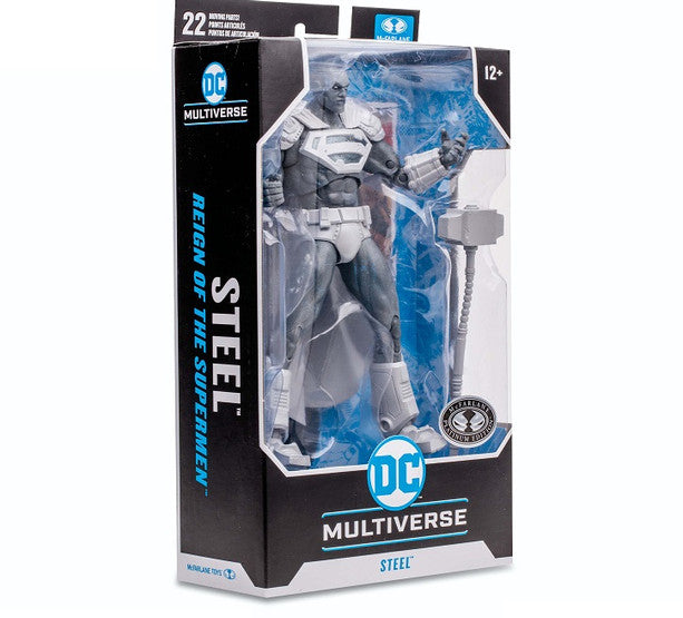 DC Multiverse Reign of the Supermen Steel Action Figure (Platinum Edition) - Premium Collectible for Superhero Fans, Display & Play - Perfect for Comic Book Collections, Gift Giving & Home Decor