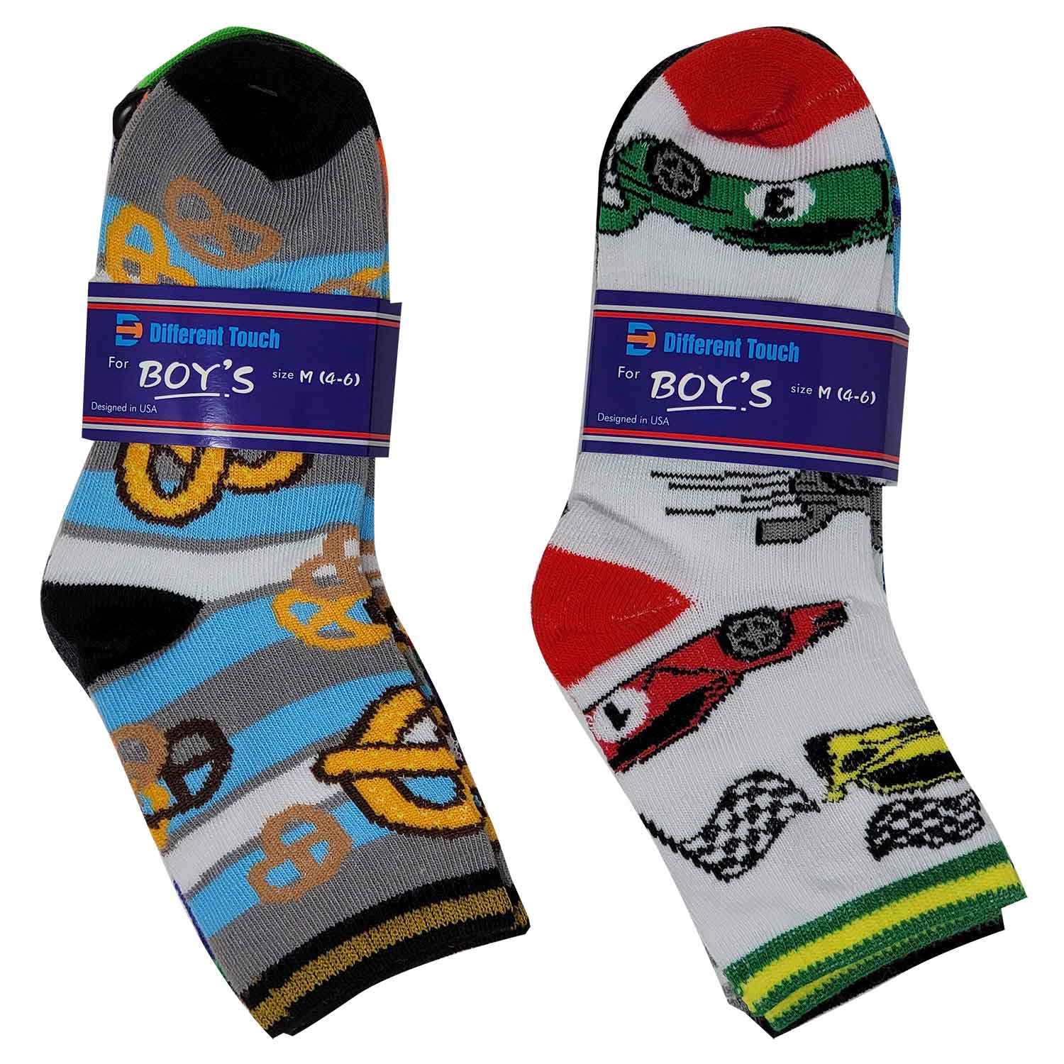 12 Pairs Fun Crazy Novelty Crew Socks for Boys & Girls - Kids' Colorful Cartoon Socks for School, Sports & Daily Wear