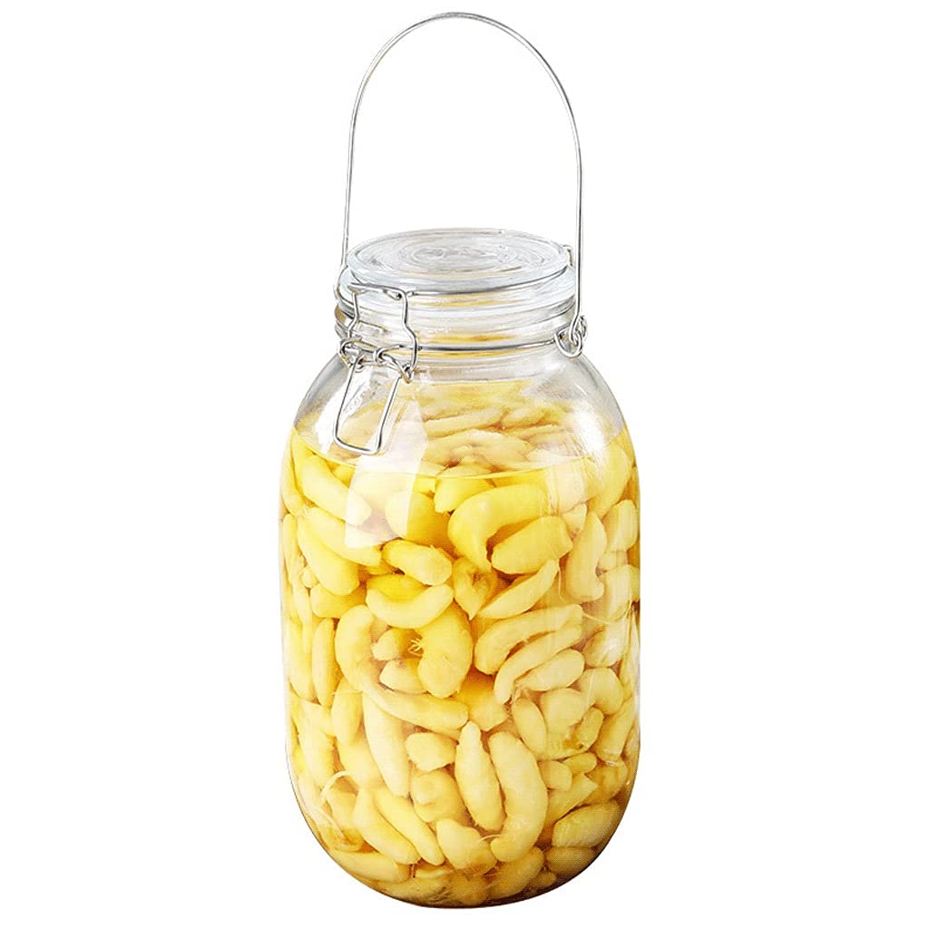 Glass Food Storage Containers with Airtight Lid - 3.25kg Pickling Jars for Fermenting, Canning & Kitchen Organization | Perfect for Pickles, Sauerkraut, Dry Goods & Pantry Storage