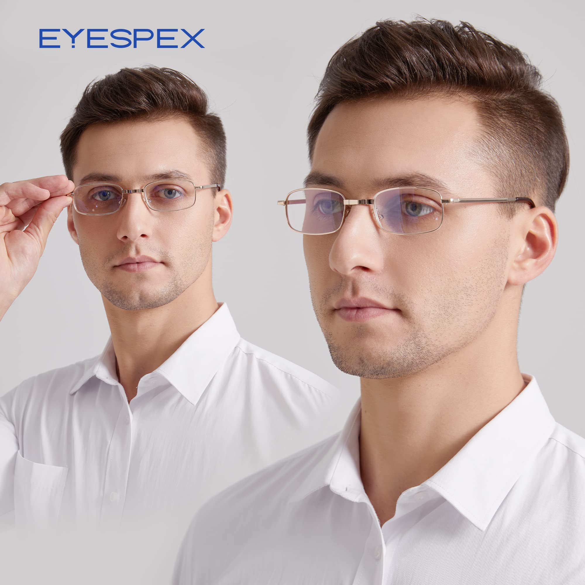 2 Pack Folding Reading Glasses for Men & Women - Compact Foldable Full Frame Computer Eyewear - Lightweight Portable Readers for Office, Travel & Daily Use
