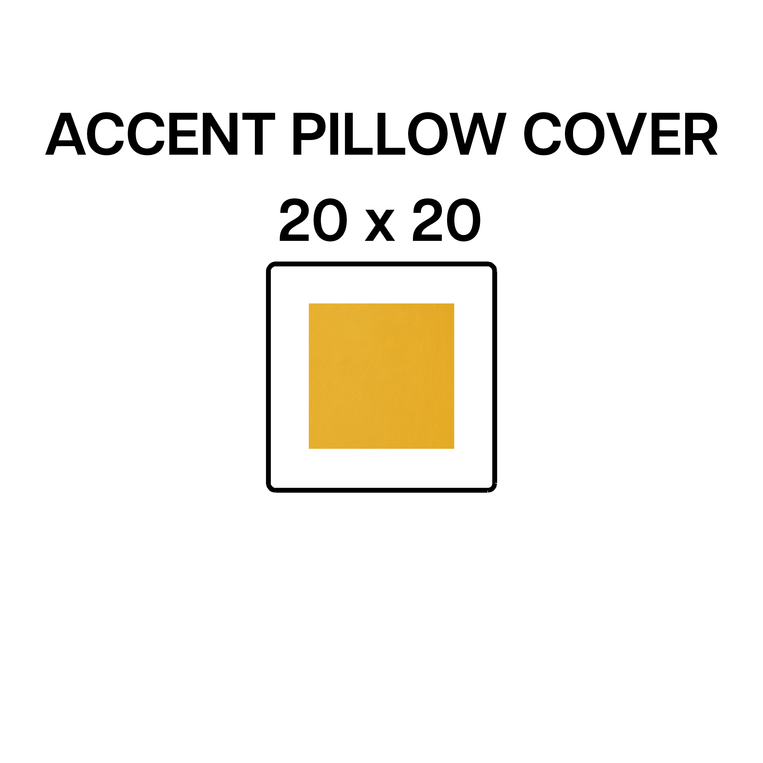 20x20 Inch Marigold Accent Pillow Cover - Soft Decorative Throw Pillow Case for Sofa, Bed & Couch - BP 642 70 Home Decor - Perfect for Living Room, Bedroom & Nursery