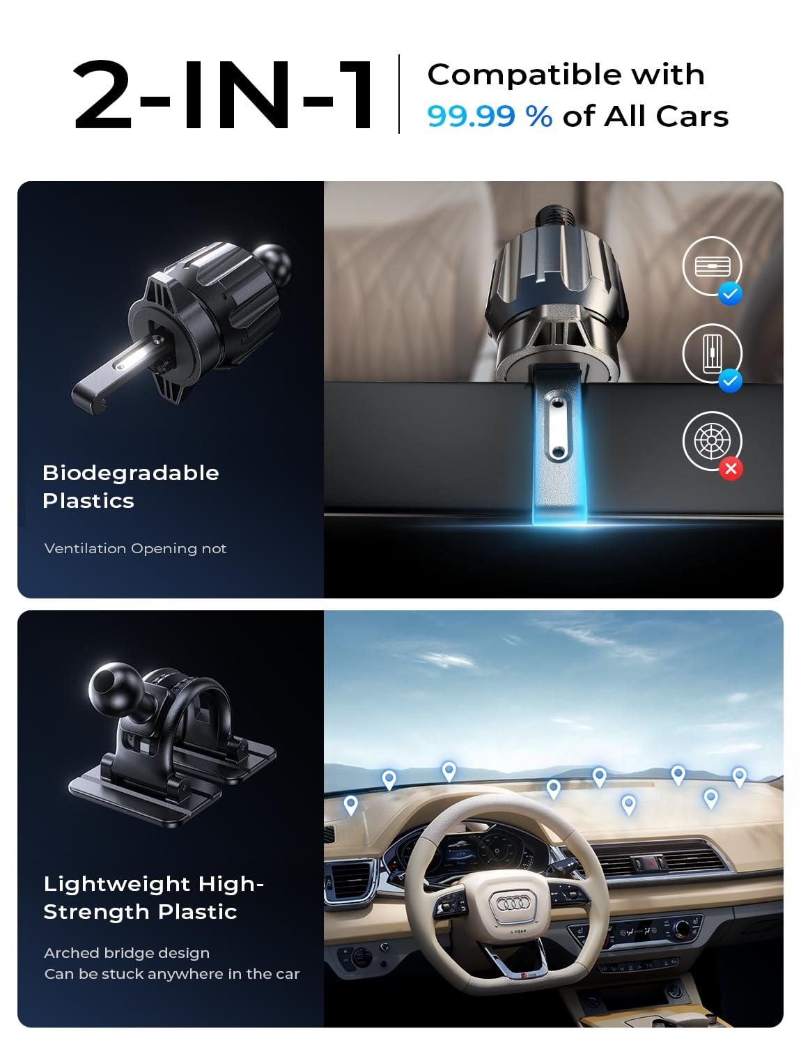 LISEN MagSafe Car Mount Charger for iPhone 16/15/14/13/12 - Strong Magnetic Wireless Car Phone Holder & Fast Charging Dashboard Vent Mount - Perfect for Driving, GPS Navigation & Hands-Free Calls