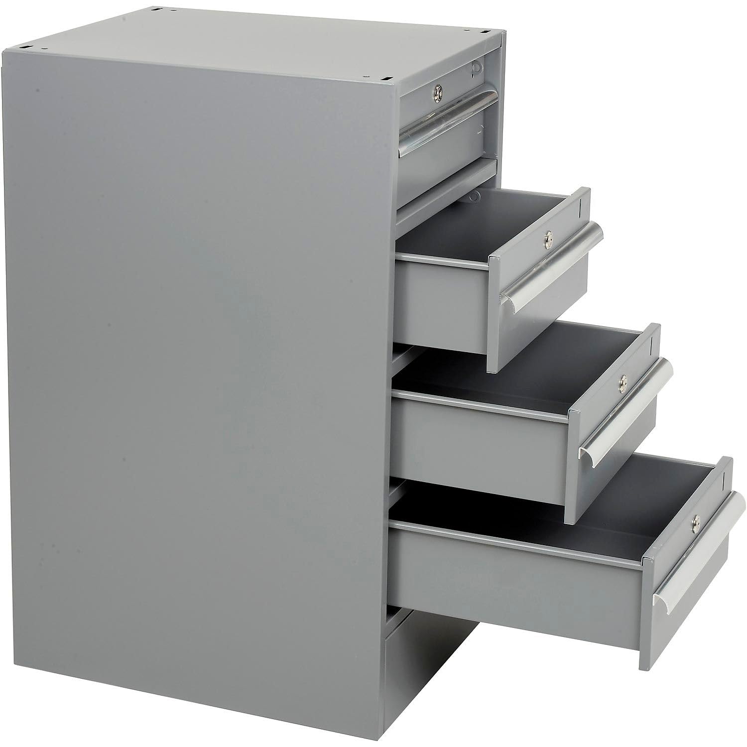 Global Industrial 4-Drawer Workbench Pedestal with Built-In Base - Heavy Duty Storage Cabinet for Garage, Workshop & Industrial Use
