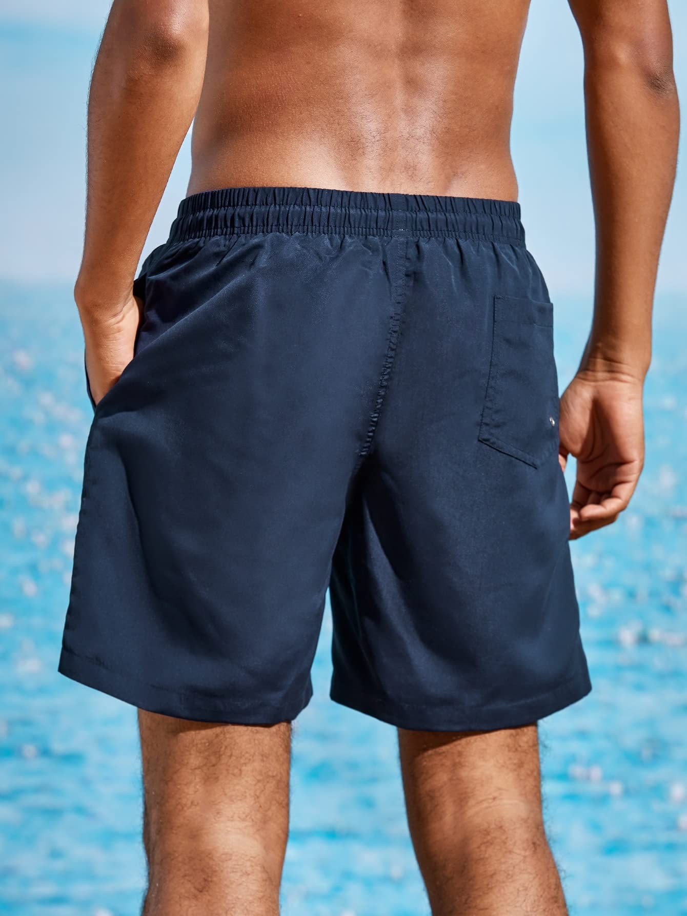 Men's Quick-Dry Lined Swim Trunks with Slant Pockets - Comfortable Beach Swimwear for Summer Swimming, Surfing & Poolside Relaxation