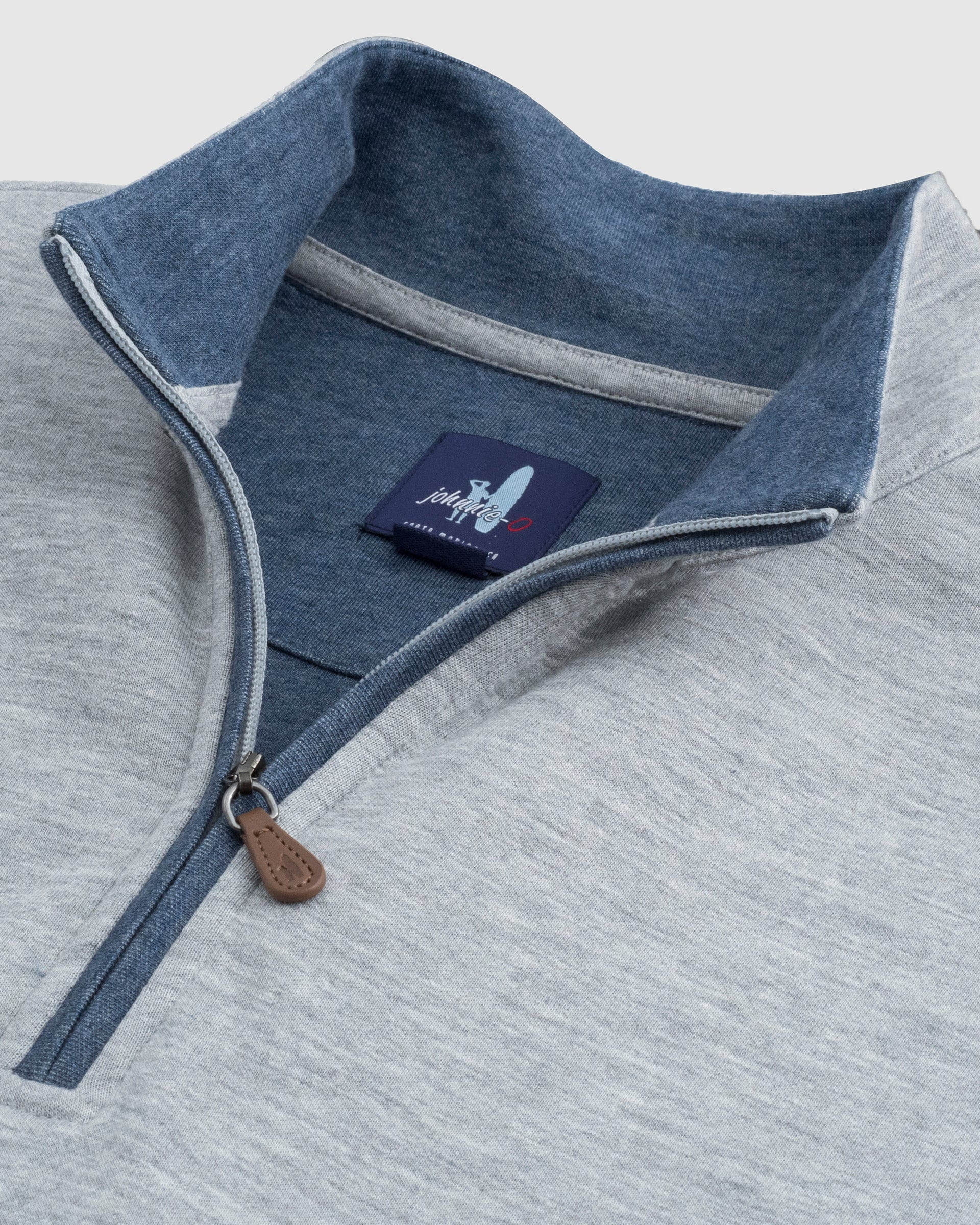 Custom Johnnie O Men's Sully 1/4 Zip Pullover JMKO1460 Light Gray - Premium Quarter-Zip Sweater for Golf, Casual Wear & Outdoor Activities