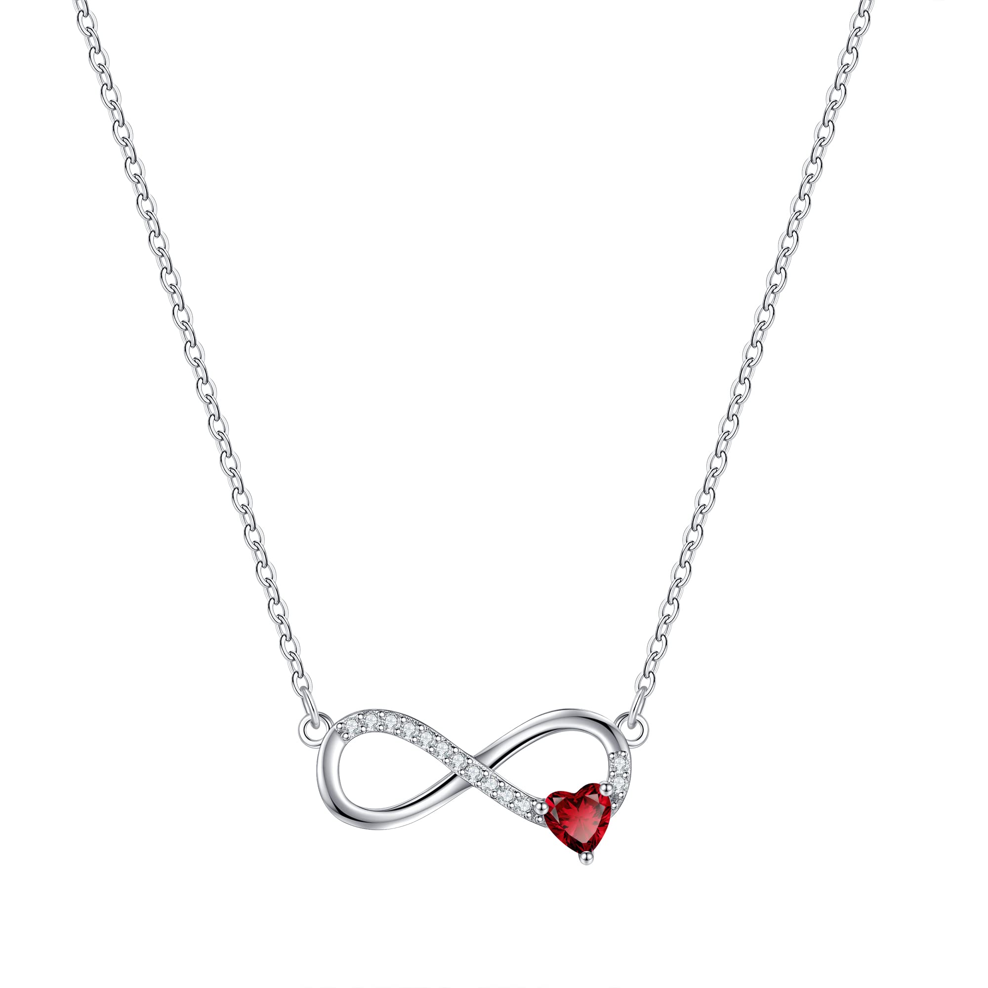 GLIVEOR 14k White Gold Plated Birthstone Necklace - Dainty Jewelry for Women | Perfect Anniversary & Birthday Gift | Elegant Everyday Wear & Special Occasions