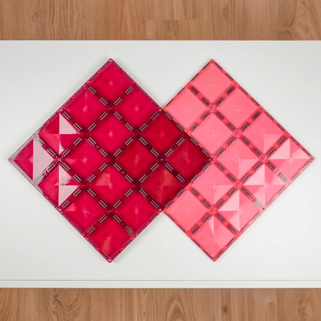 Connetix Magnetic Tiles Pastel Pink & Berry Base Plate 2 Pack - STEM Educational Toys for Kids, Building Blocks for Creative Play, Perfect for Preschool Learning & Home Activities