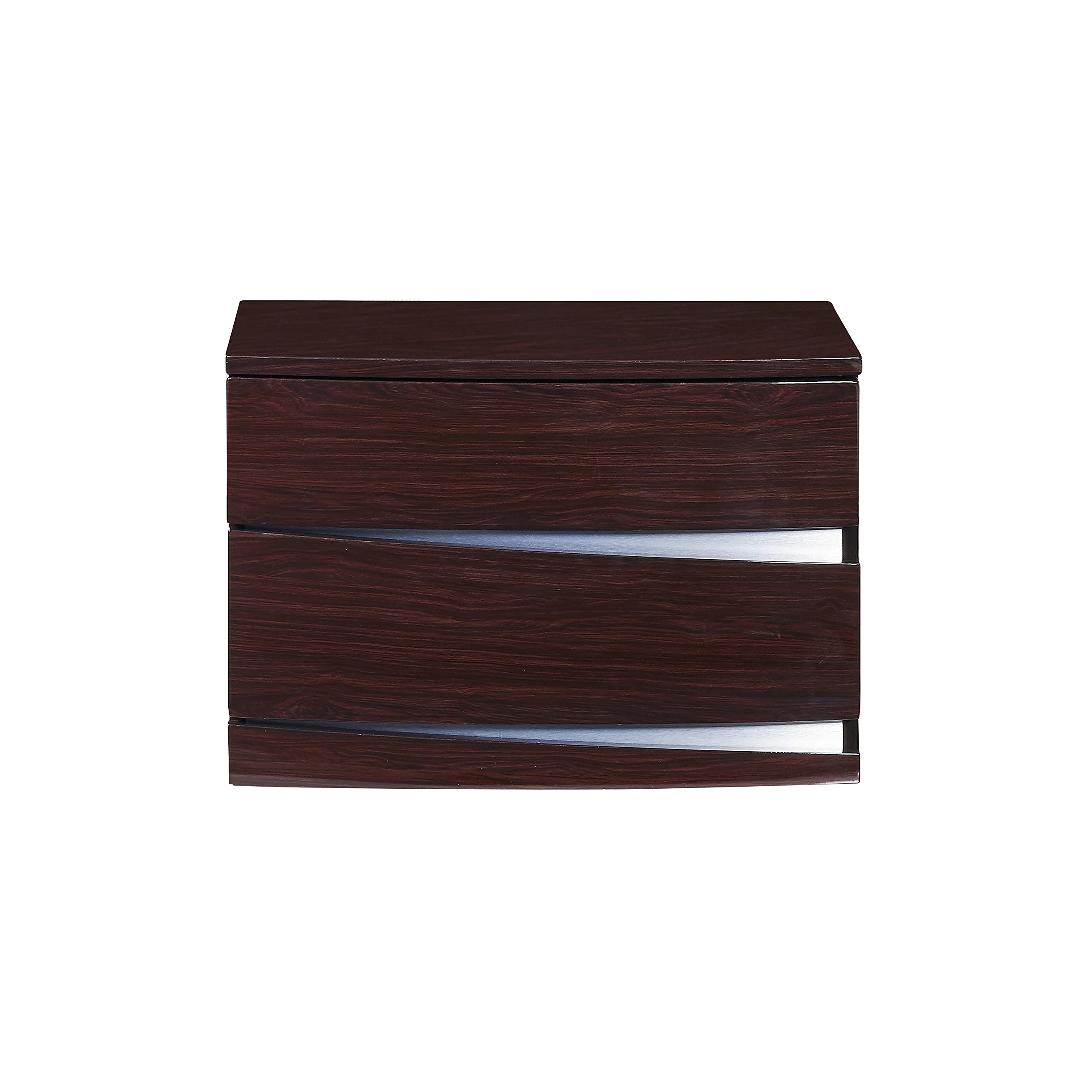 Global Furniture USA Wenge Aurora Nightstand - Modern Bedside Table with Storage Drawer for Bedroom, Living Room & Guest Room