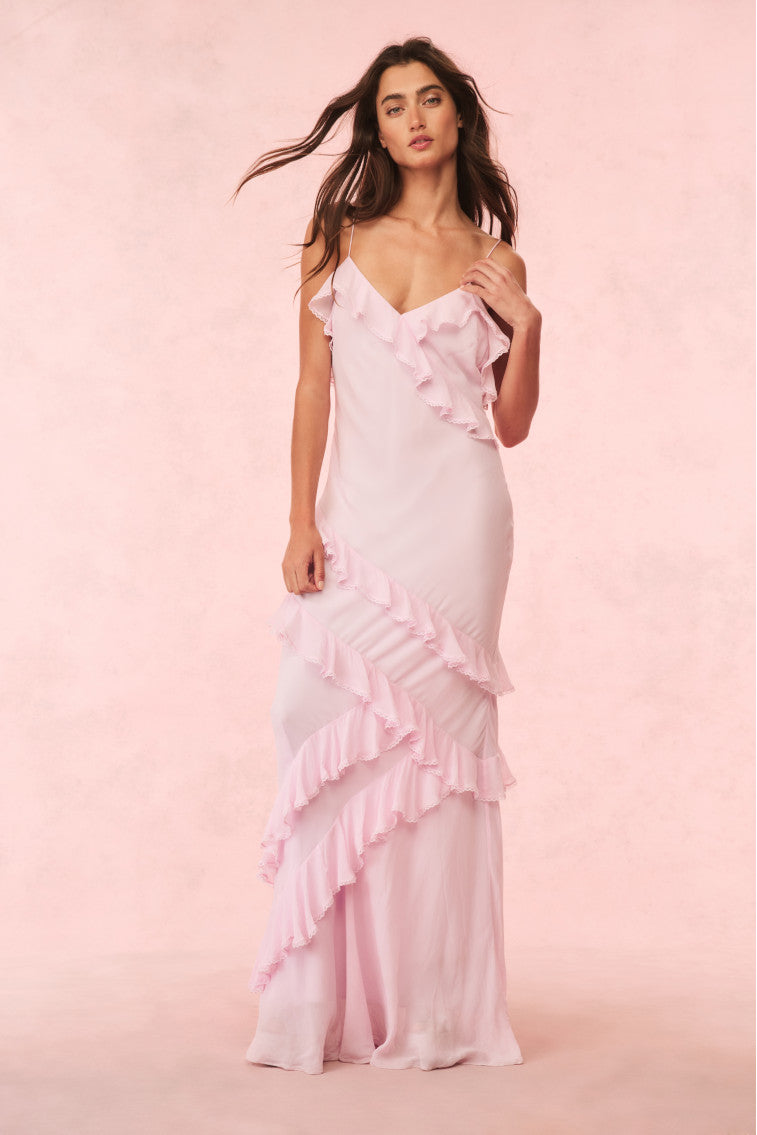 Rialto Pastel Maxi Dress for Women - Flowy Summer Beach Dress with Pockets | Perfect for Vacations, Weddings & Outdoor Events