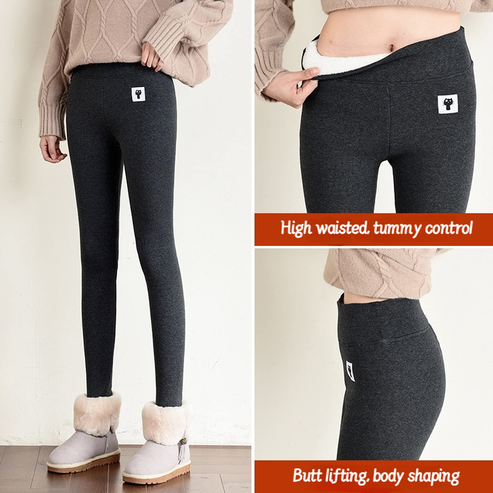Women's Fleece Lined Leggings - Super Thick Sherpa Cashmere Winter Warm Pants, High Waist Tummy Control Slim Tights for Girls | Perfect for Cold Weather, Yoga, Workouts & Casual Wear