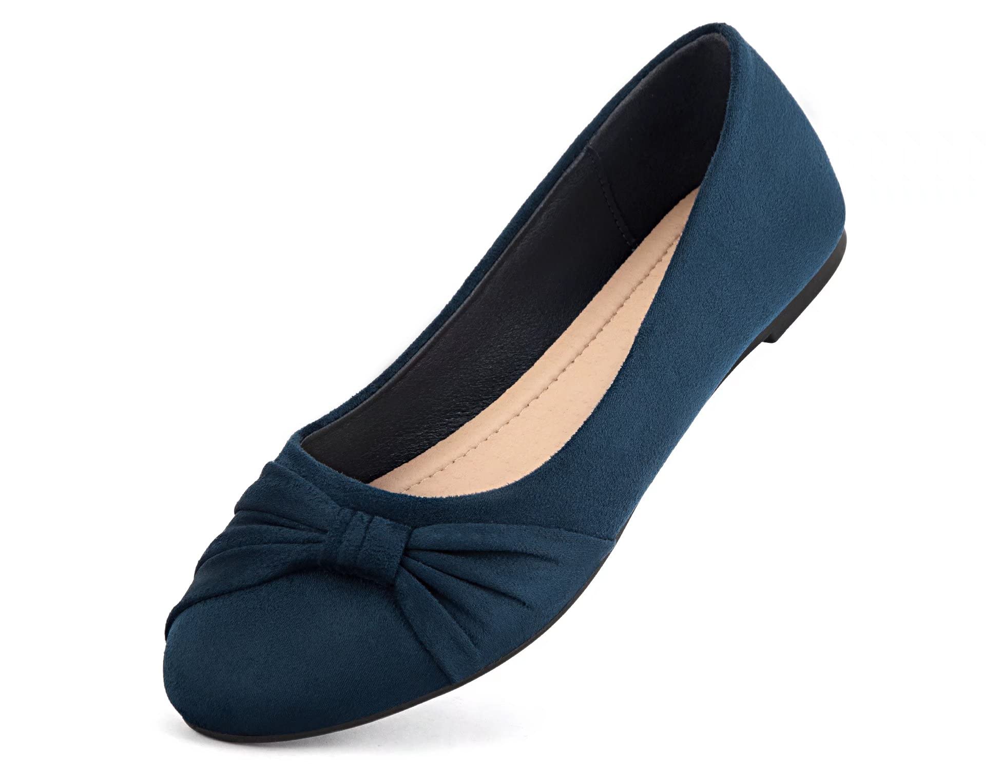 MaxMuxun Women's Ballet Flats - Faux Suede Round Toe Slip-On Dress Shoes for Comfortable Walking | Perfect for Office, Casual Outfits & Daily Wear