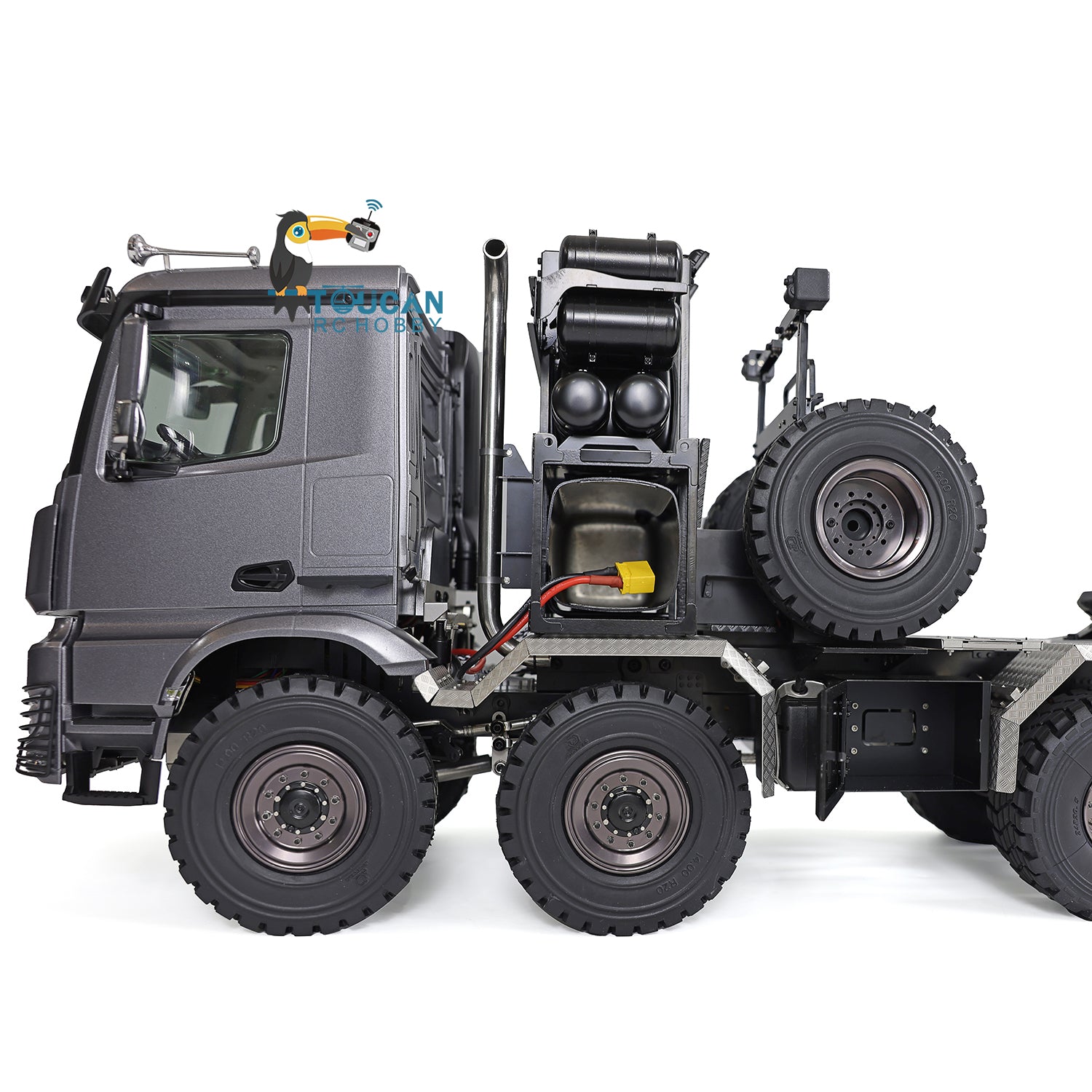 TOUCAN 1/14 Scale 8x8 Off-Road RC Tractor Truck - Metal Ready-to-Run Remote Control Model with Differential Lock Gearbox & Servo - Perfect for Hobbyists, Off-Road Racing and Backyard Adventures